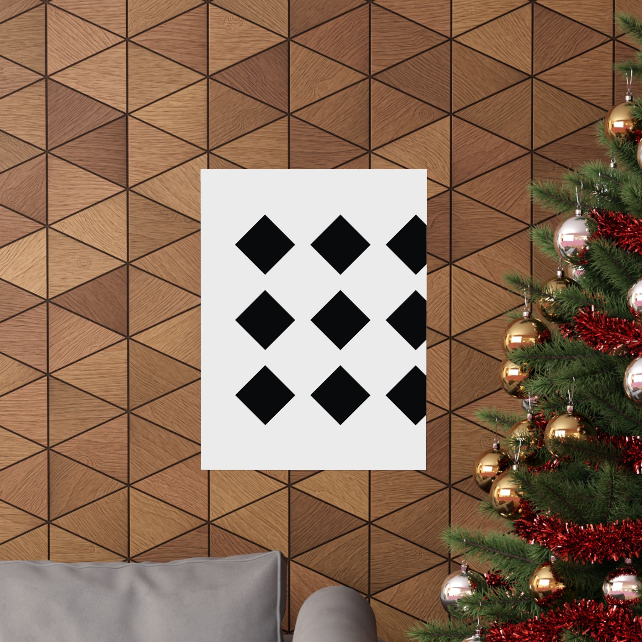 Black Diamond Grid: Minimalist Art Poster