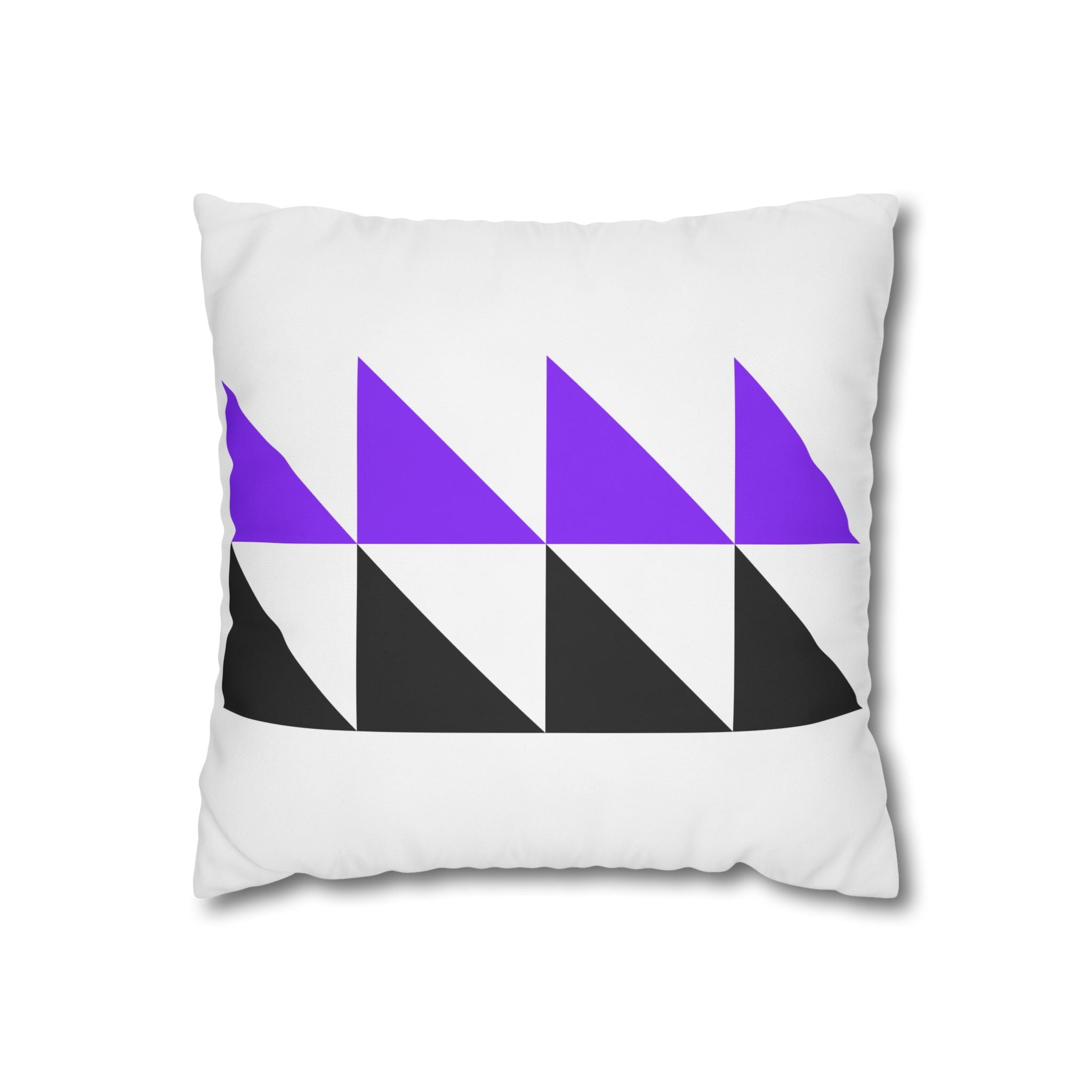 Geometric Triangle Pillowcase - Purple & Black