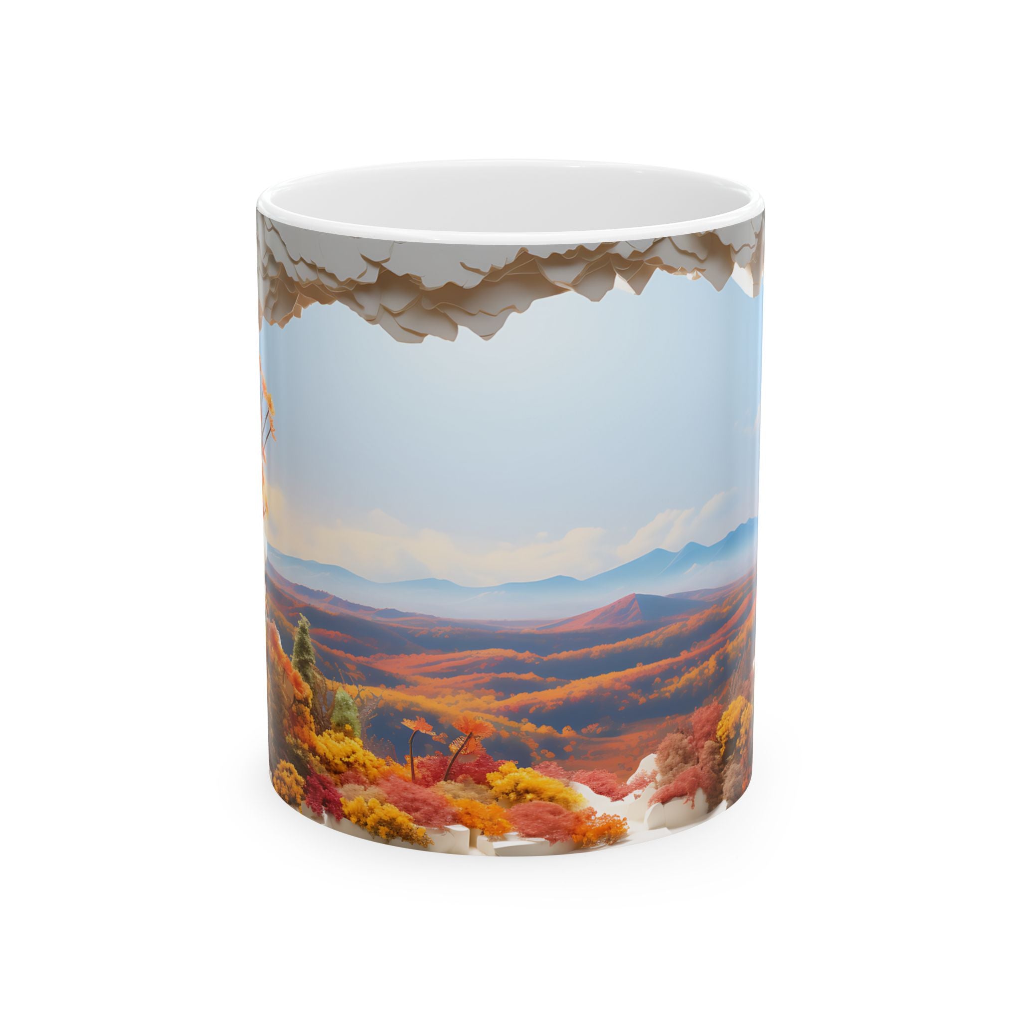 Autumn Vista Mug: Surreal Fall Scenery