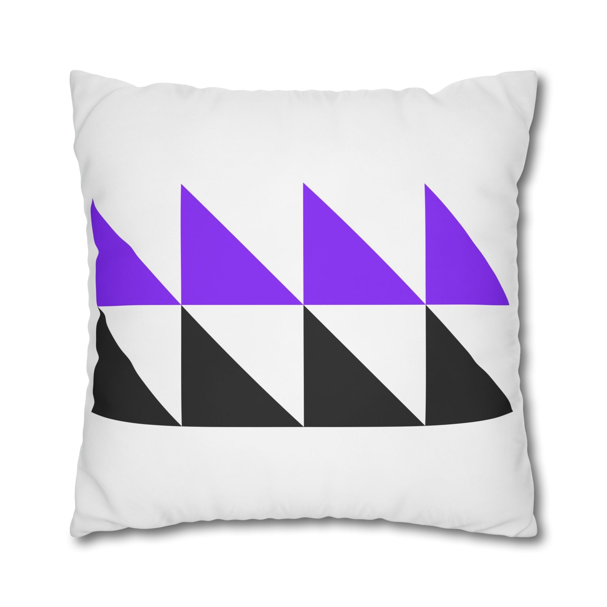 Geometric Triangle Pillowcase - Purple & Black