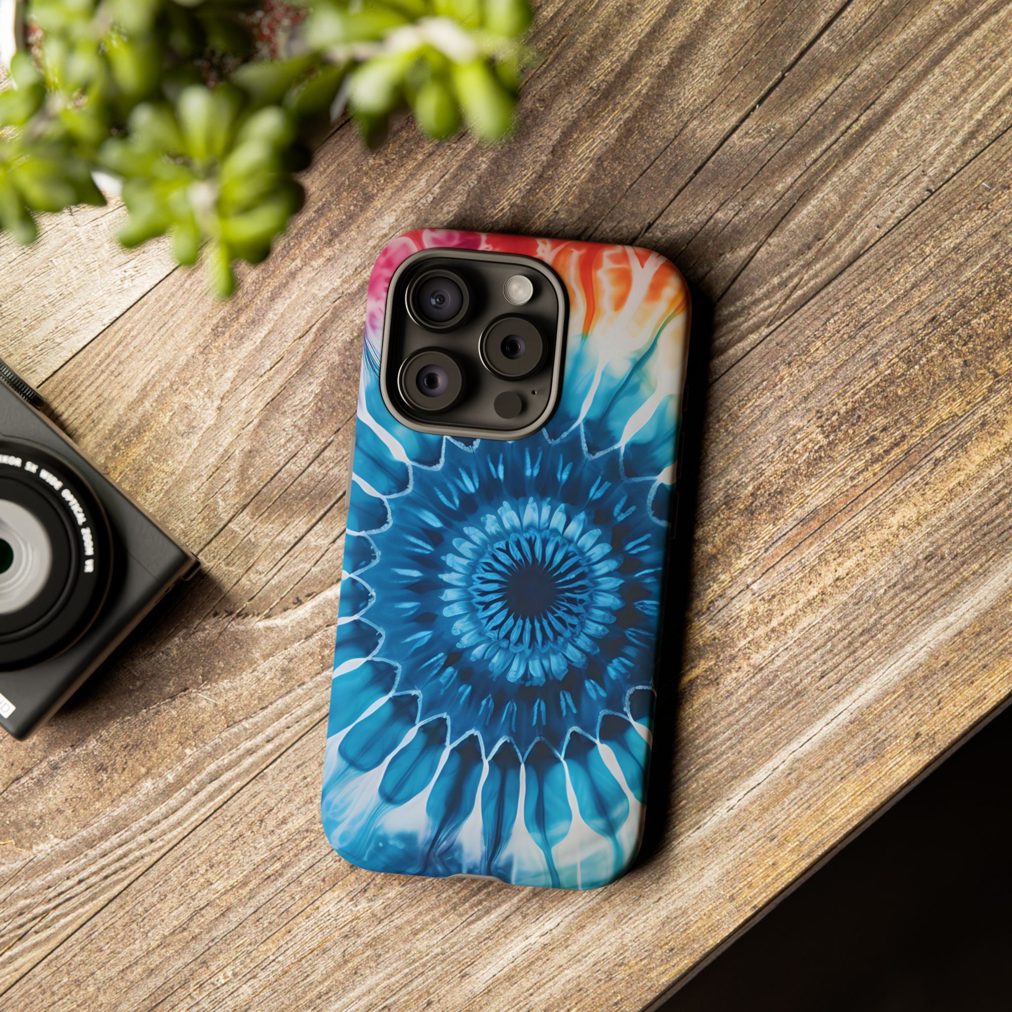 Cosmic Mandala Tie-Dye iPhone Case - Rugged Hexagon Stone