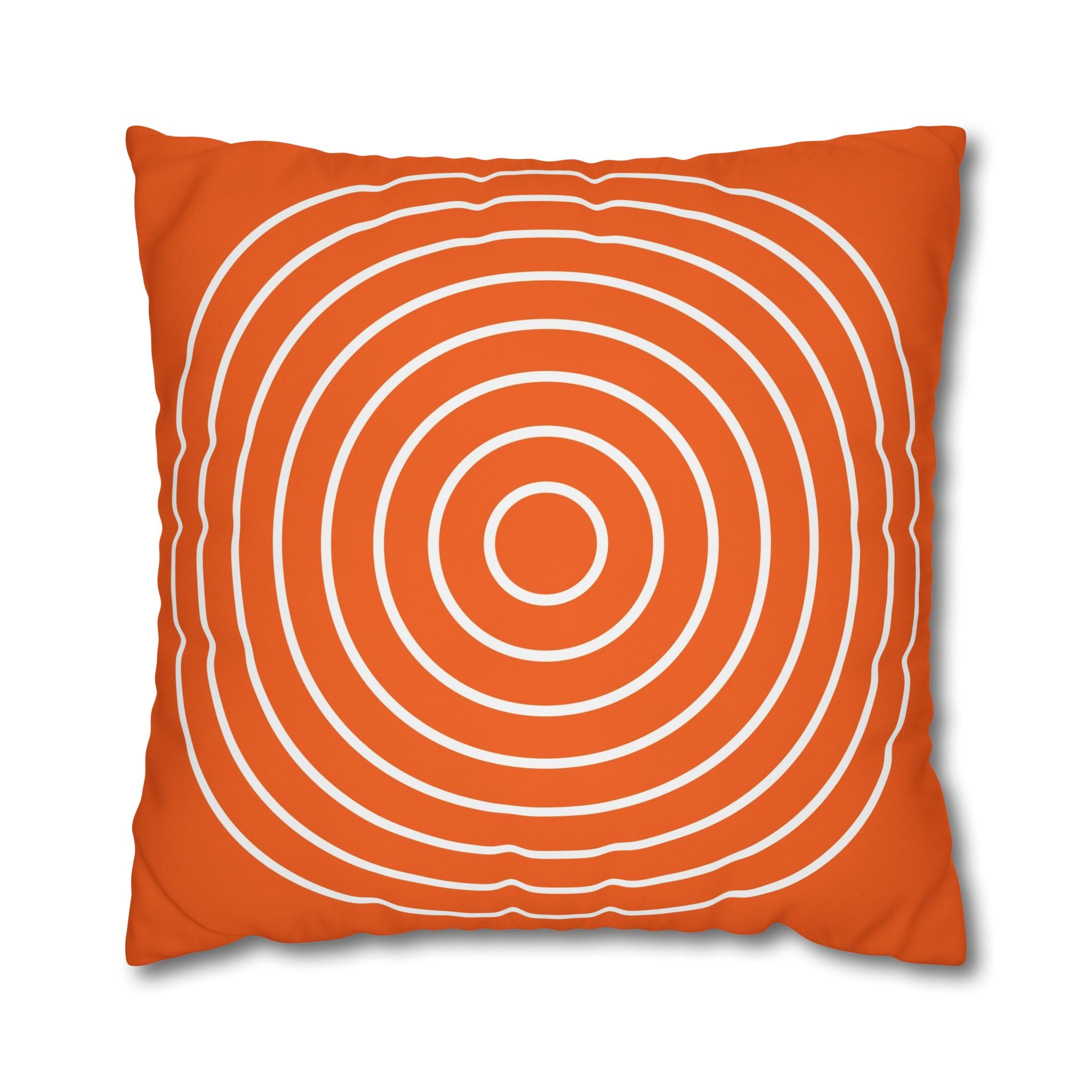 Orange & White Concentric Circles Pillowcase