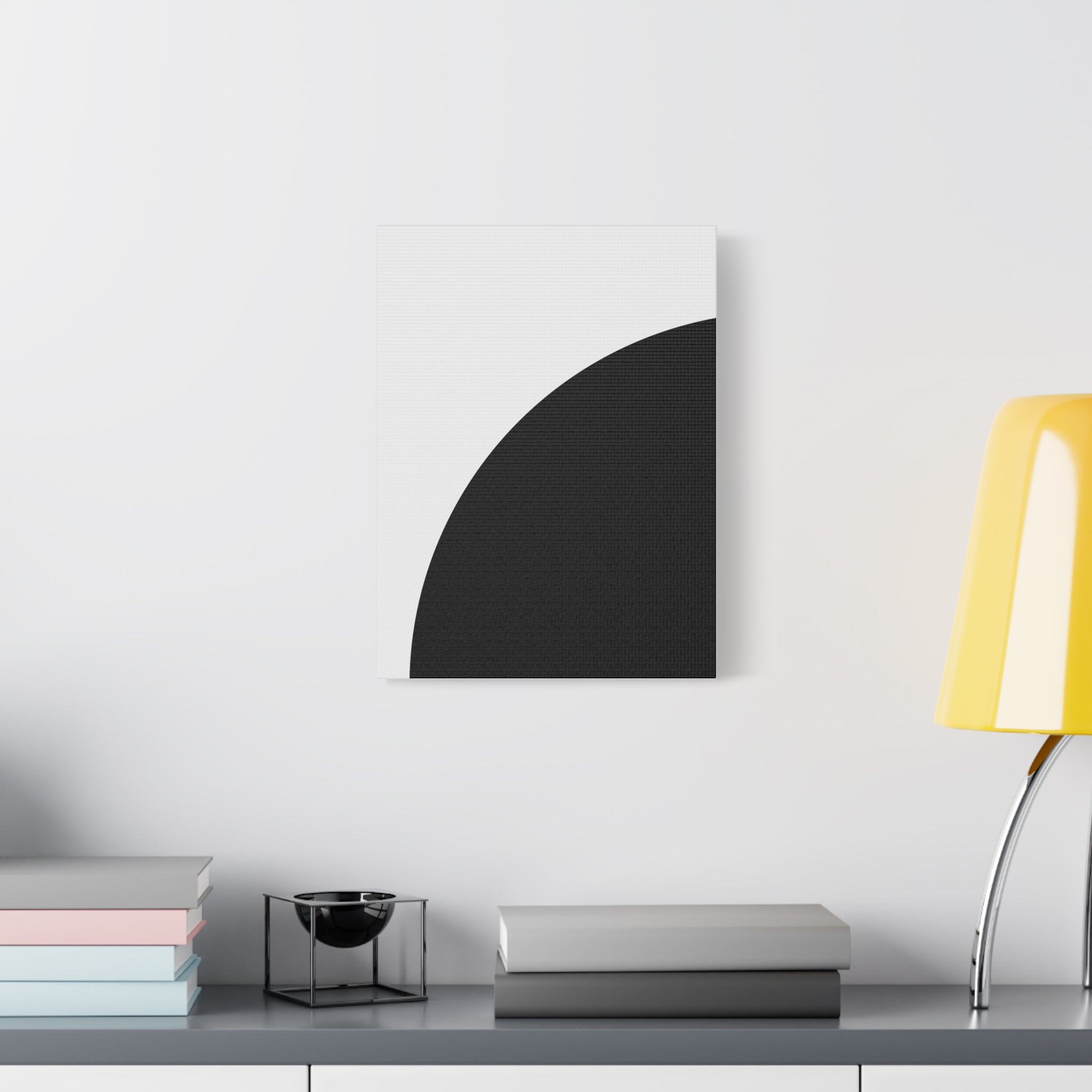 Abstract Black Semicircle Canvas Art