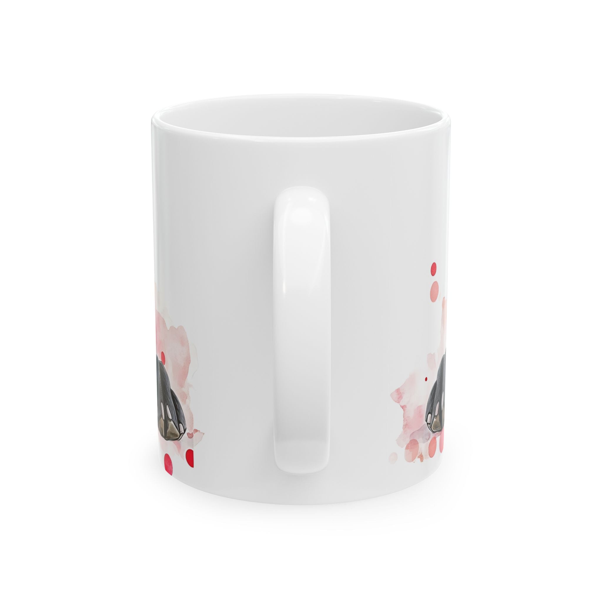 Melancholy Pointer in Santa Hat Mug