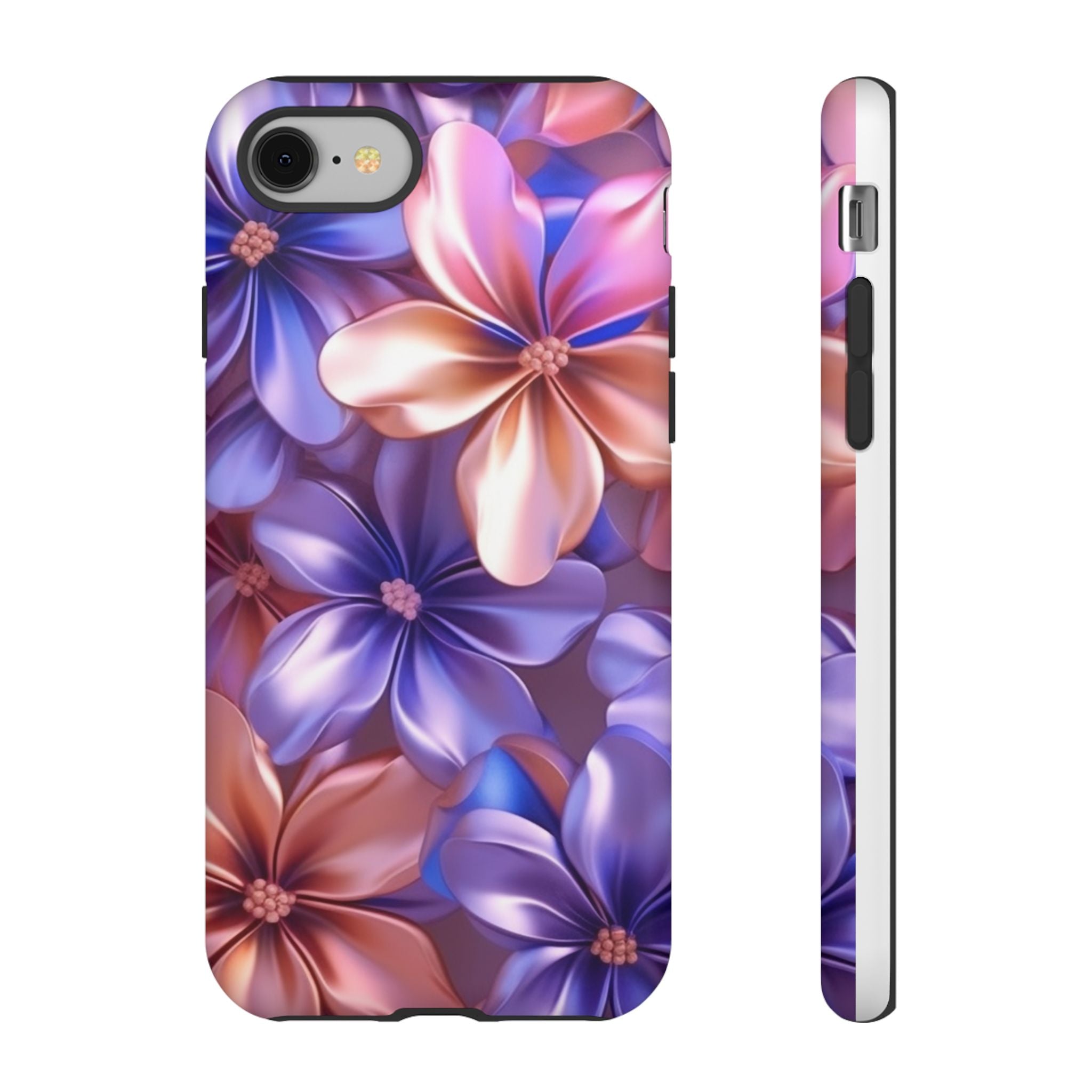 Metallic Flower iPhone Case - Rugged Hexagon Stone