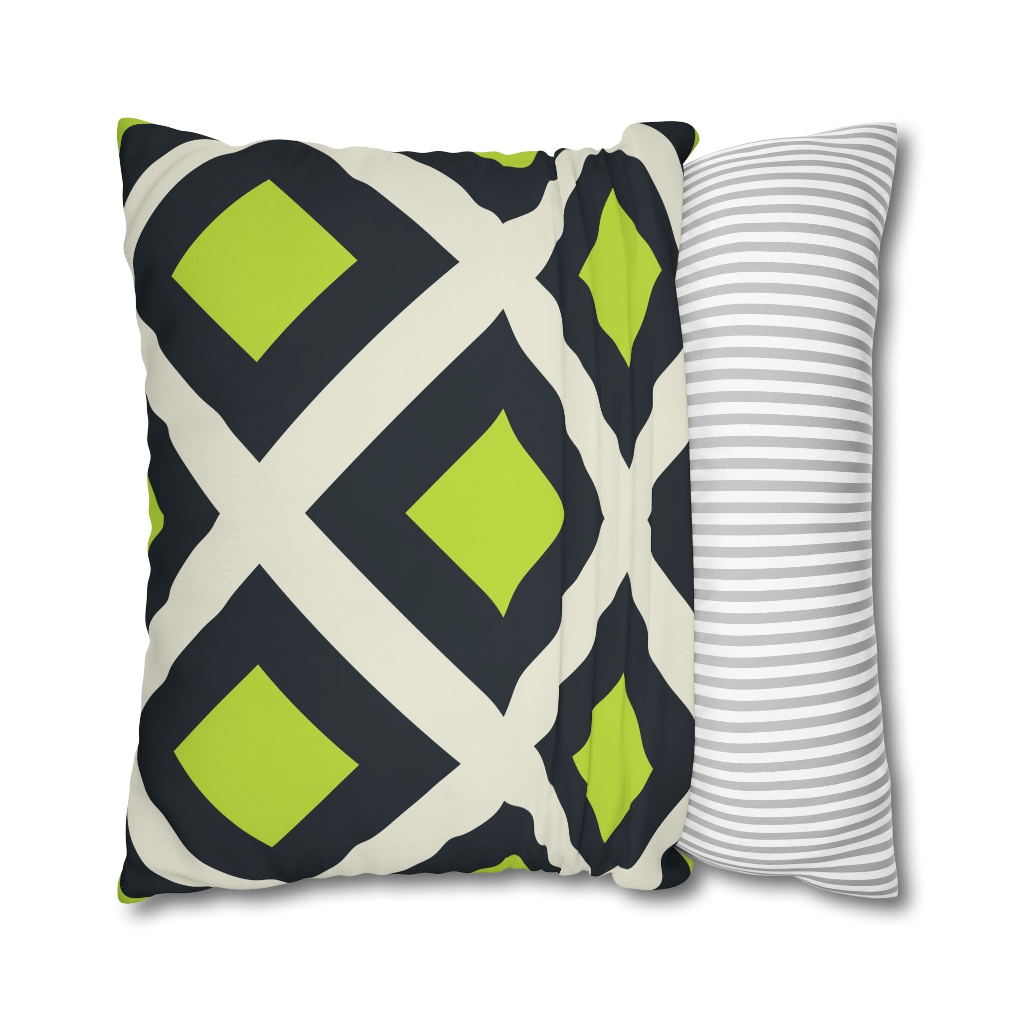 Geometric Teal & Lime Green Pillowcase