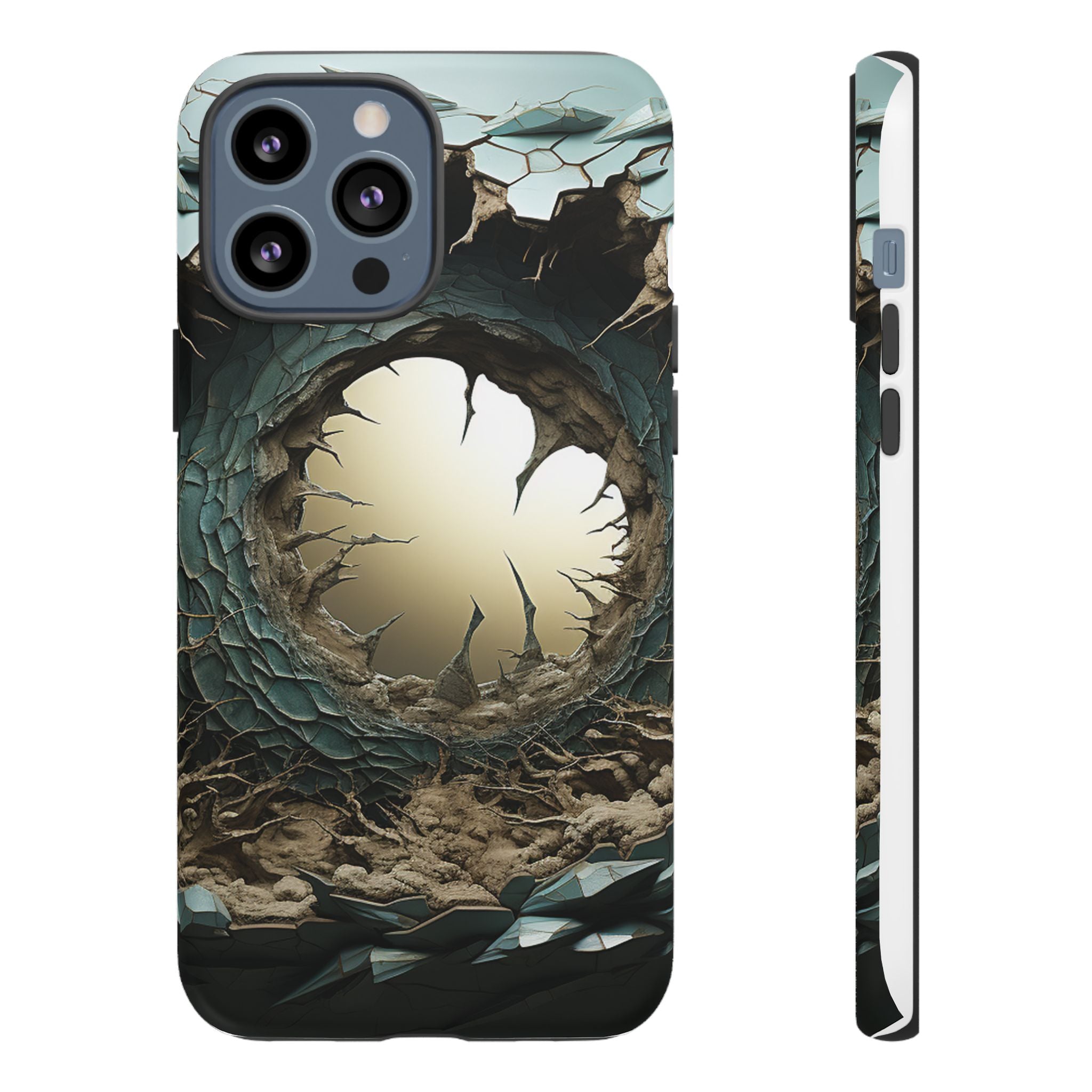 Surreal Alien Landscape Hexagon Stone iPhone Case