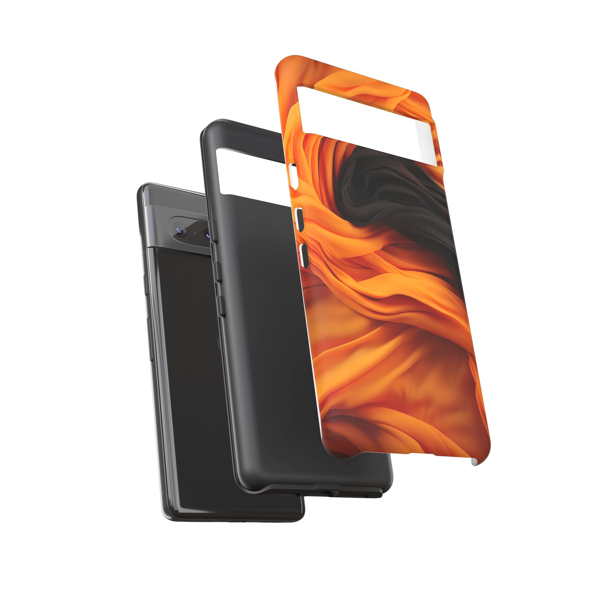 Abstract Orange & Gray Google Pixel Case (All Models)