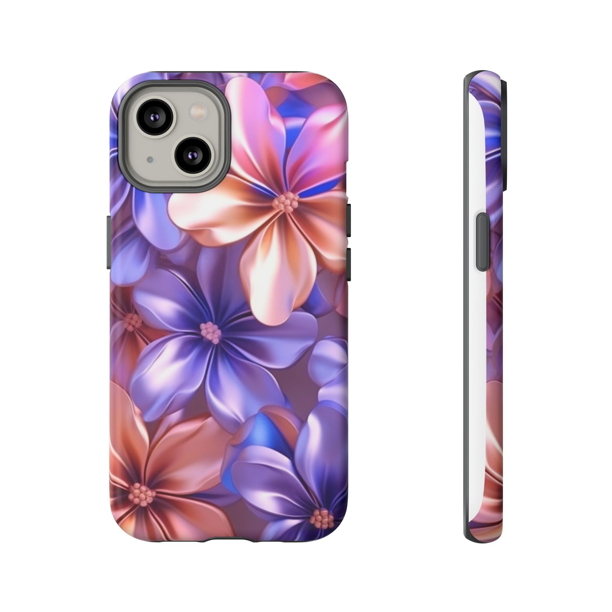 Metallic Flower iPhone Case - Rugged Hexagon Stone