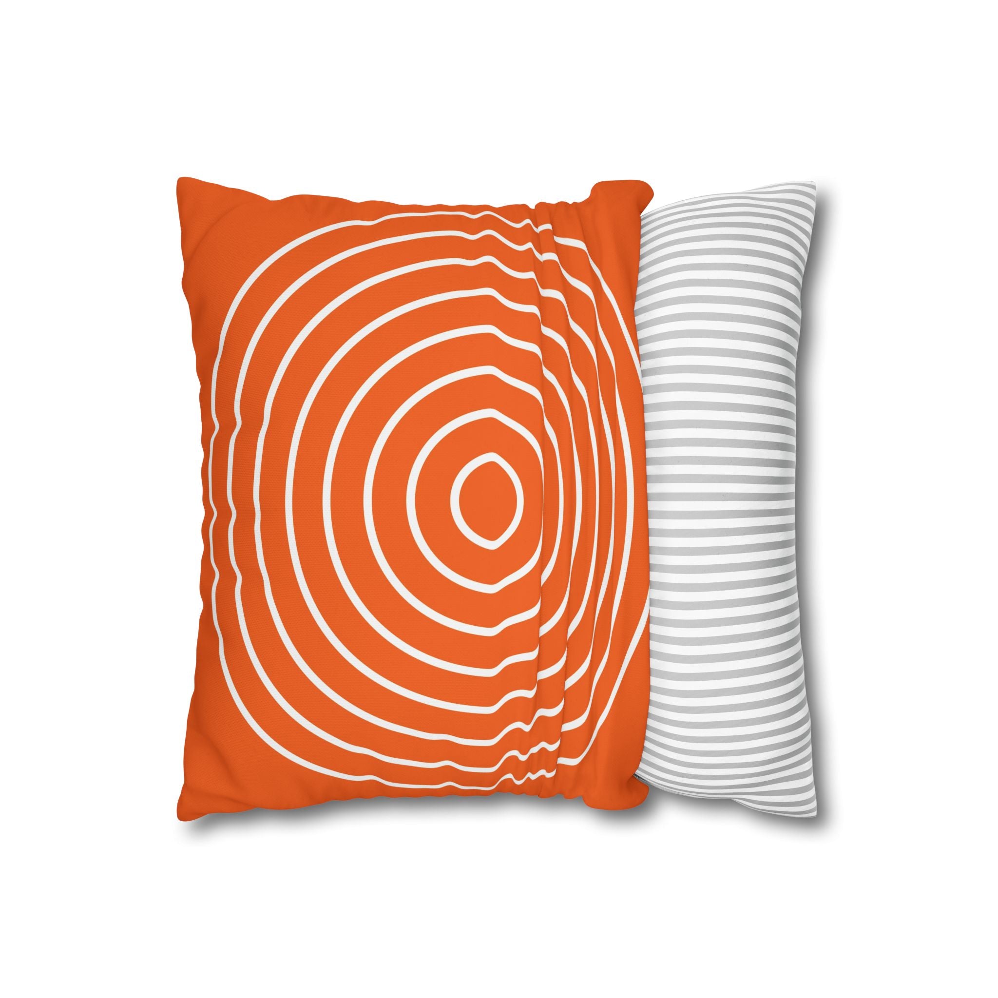 Orange & White Concentric Circles Pillowcase