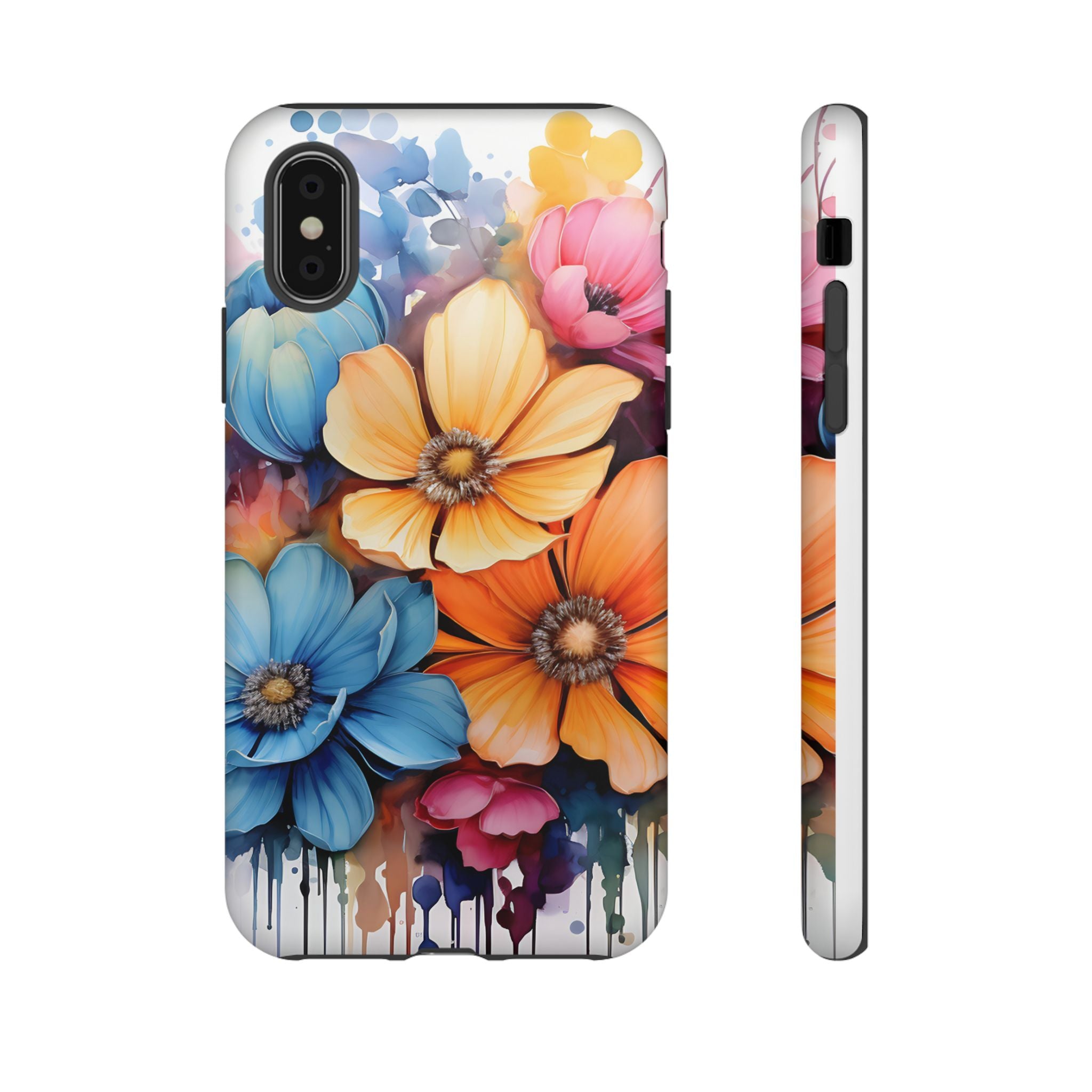 Vibrant Floral Watercolor iPhone Case - Hexagon Stone