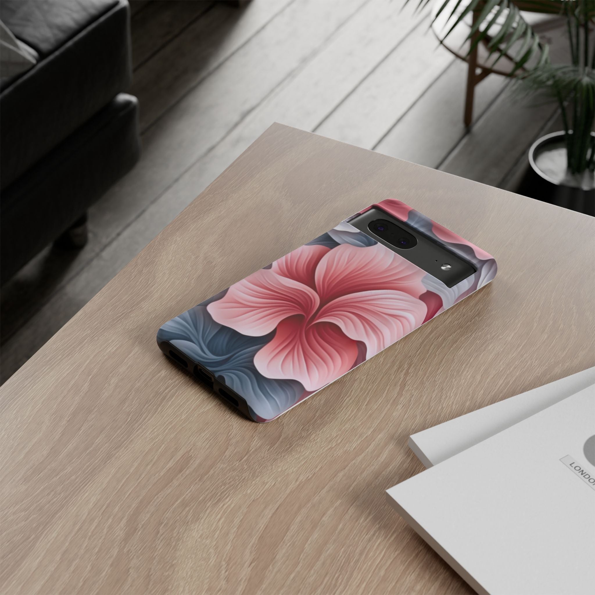 Abstract Floral Google Pixel Case (All Models) - Pink & Grey