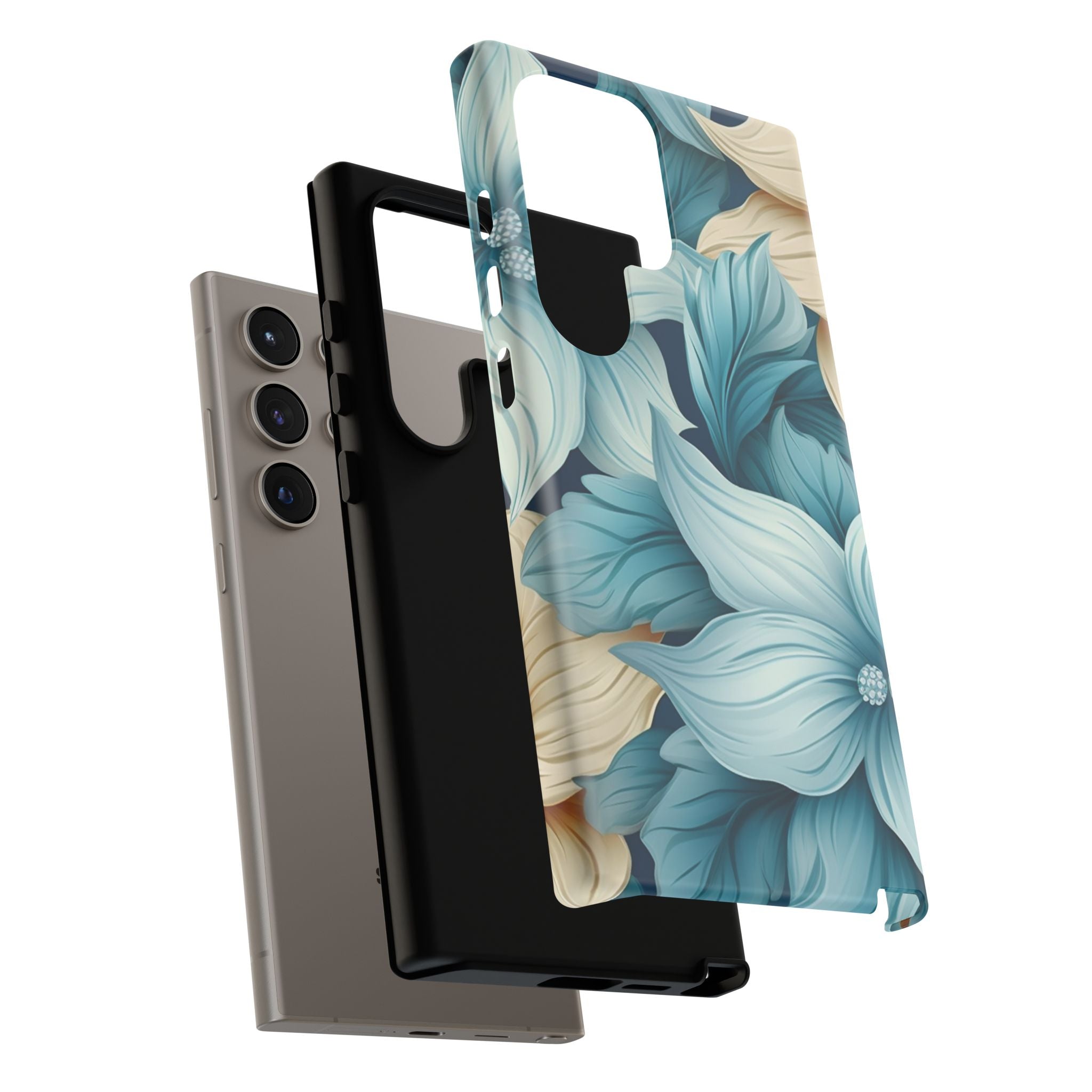 Teal Floral Samsung Phone Case