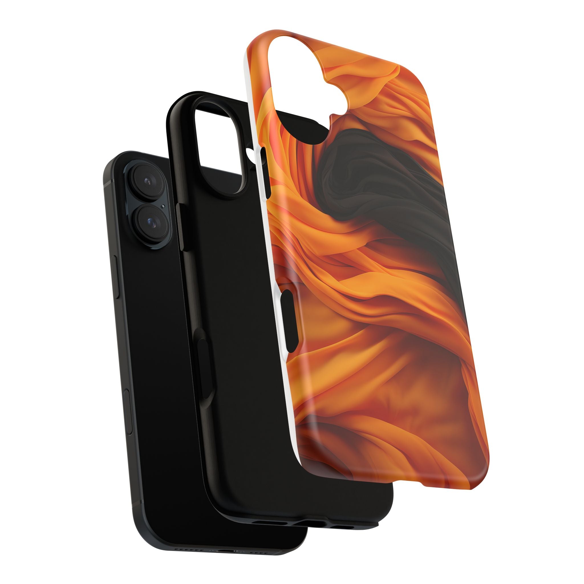 Abstract Orange & Gray Hexagon Stone iPhone Case