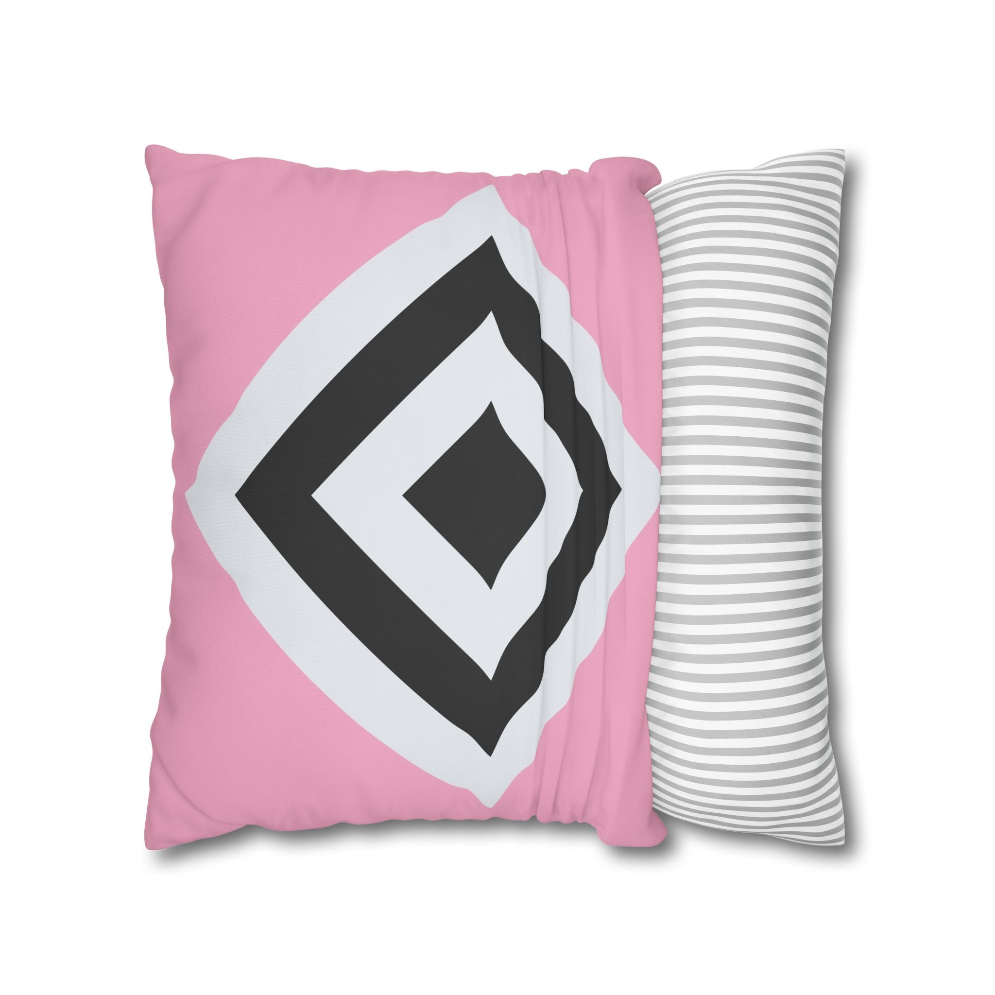 Geometric Diamond Pillowcase - Blush Pink