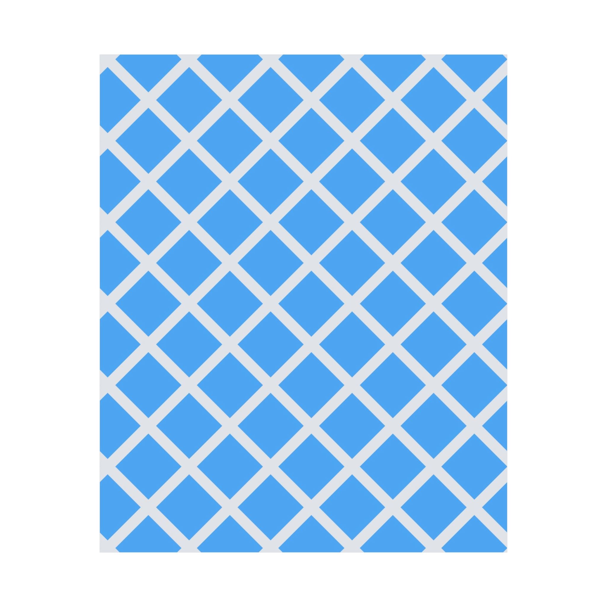 Sky Blue Diamond Grid Geometric Poster