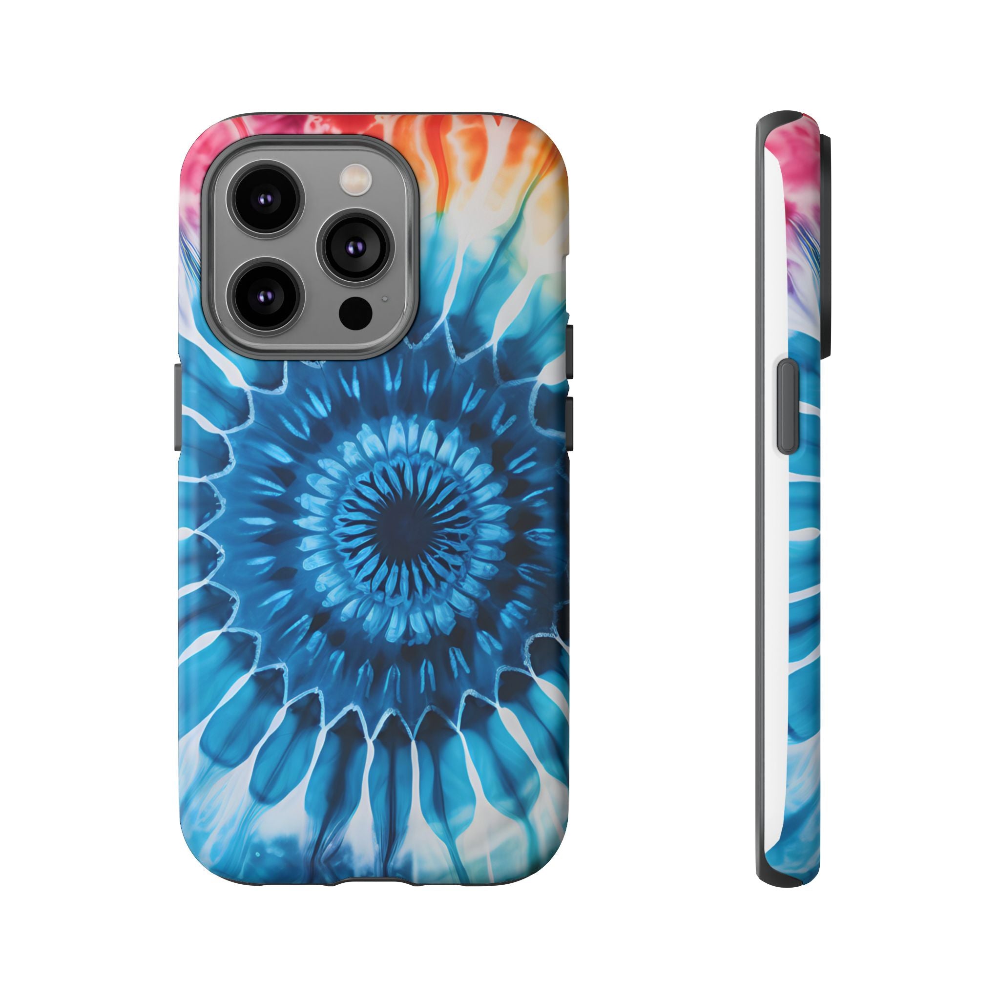 Cosmic Mandala Tie-Dye iPhone Case - Rugged Hexagon Stone