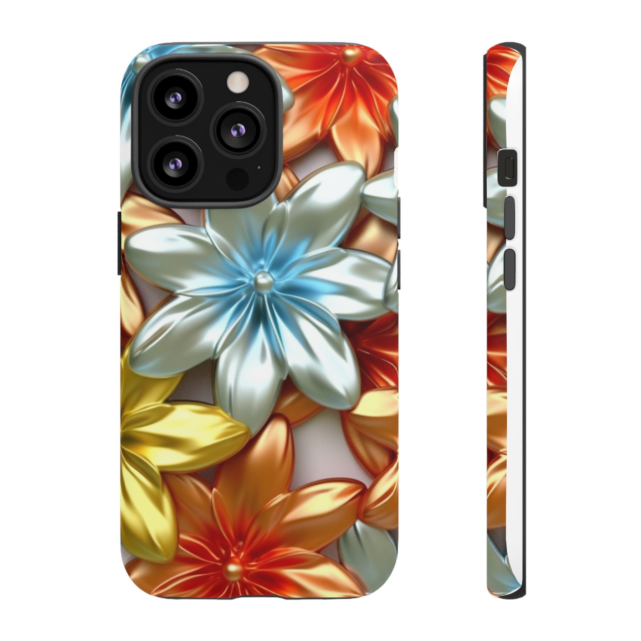 Metallic Flower Hexagon iPhone Case - Rugged