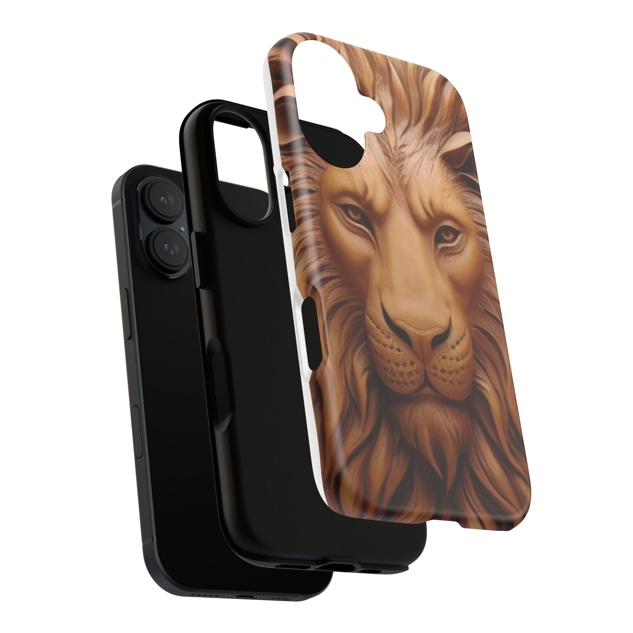 Majestic Lion Head Hexagon Stone iPhone Case