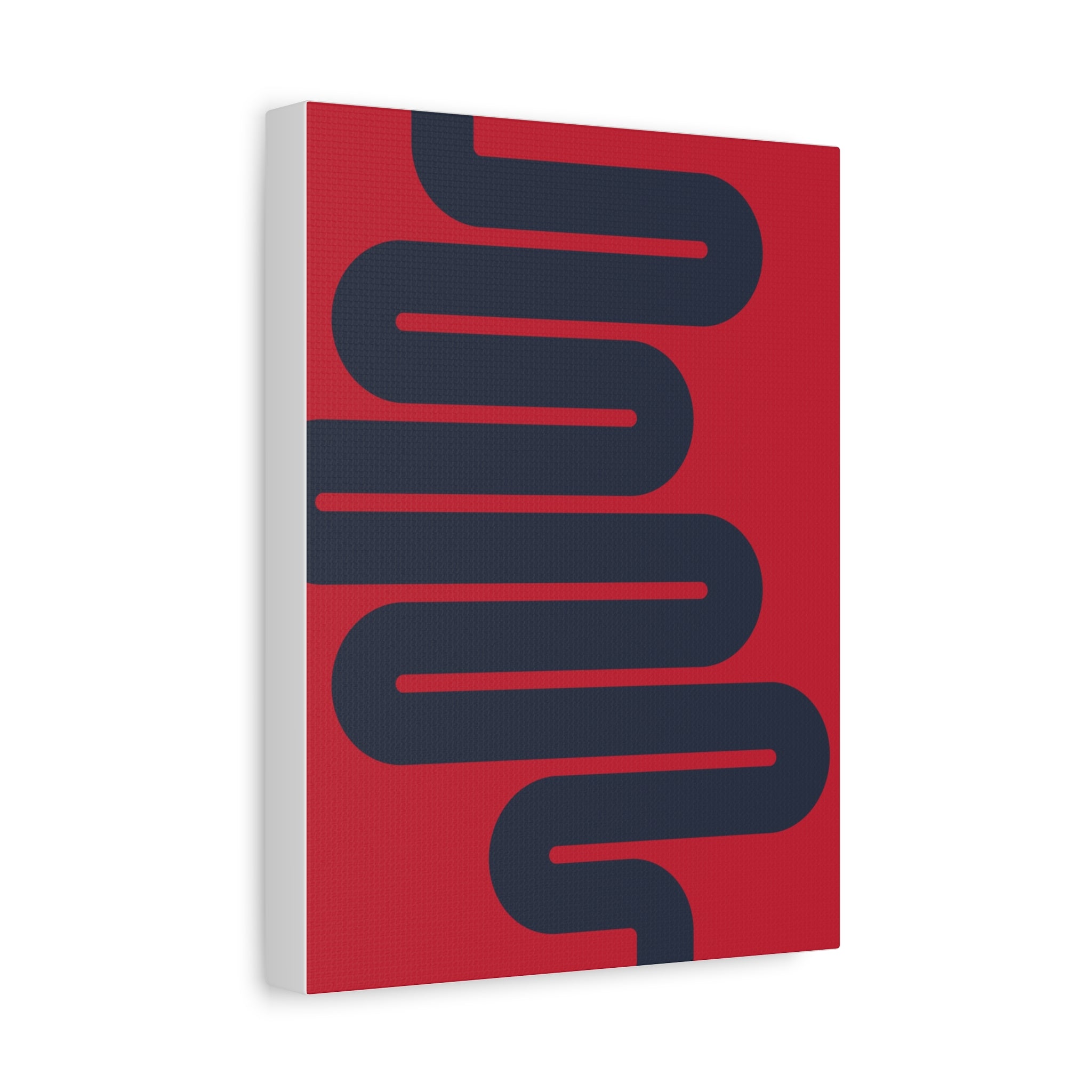 Abstract Intestines Art - Red & Blue Canvas