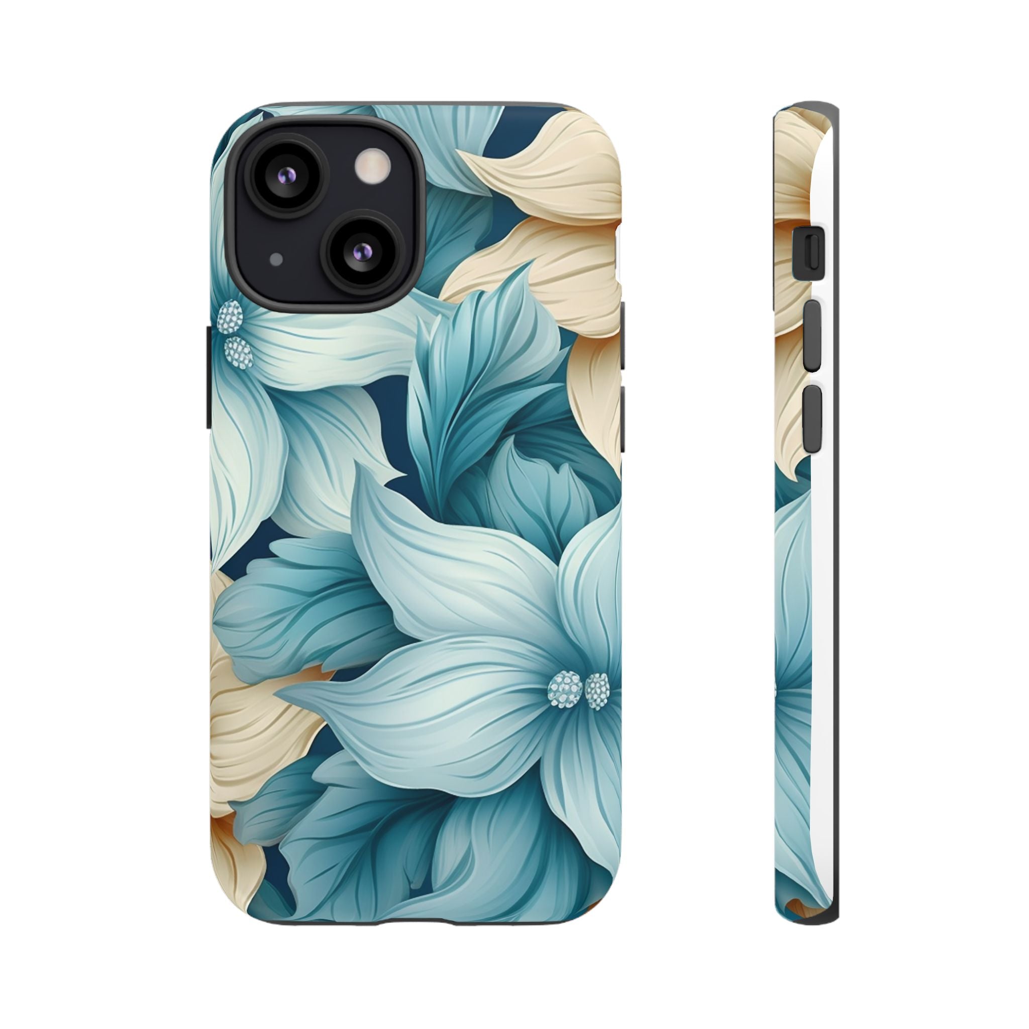 Teal Floral Hexagon iPhone Case - Rugged