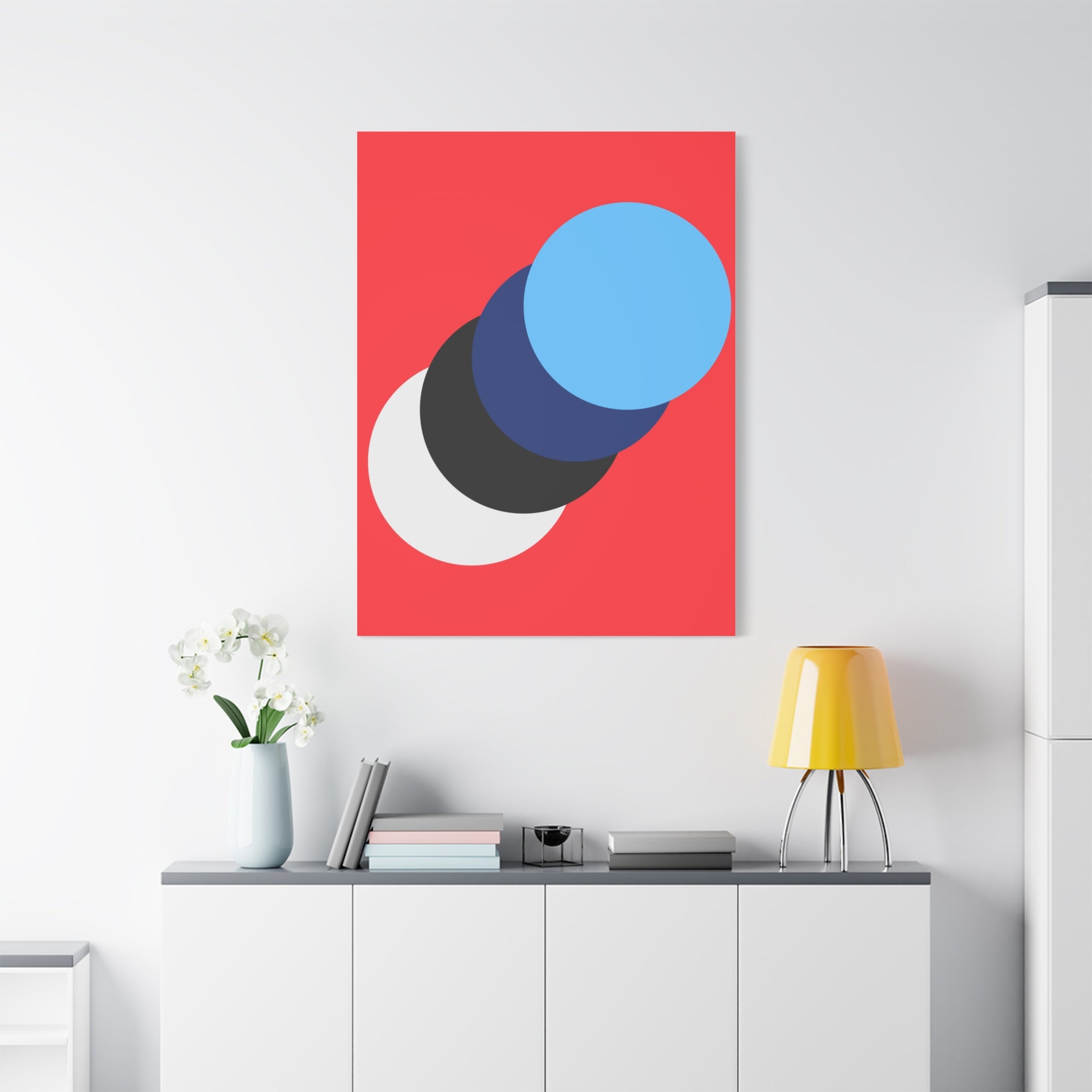 Abstract Red Circle Canvas Art Print