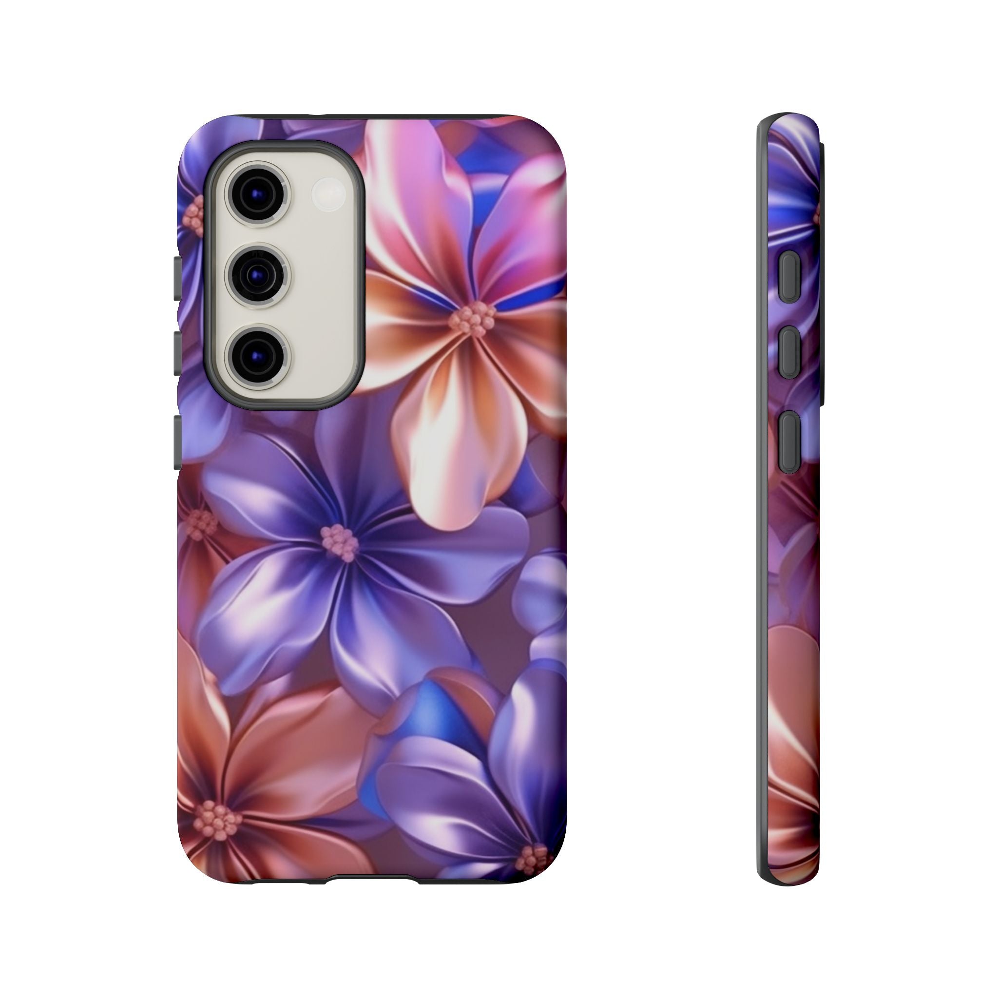 Metallic Flower Samsung Case - Rose Gold & Lavender