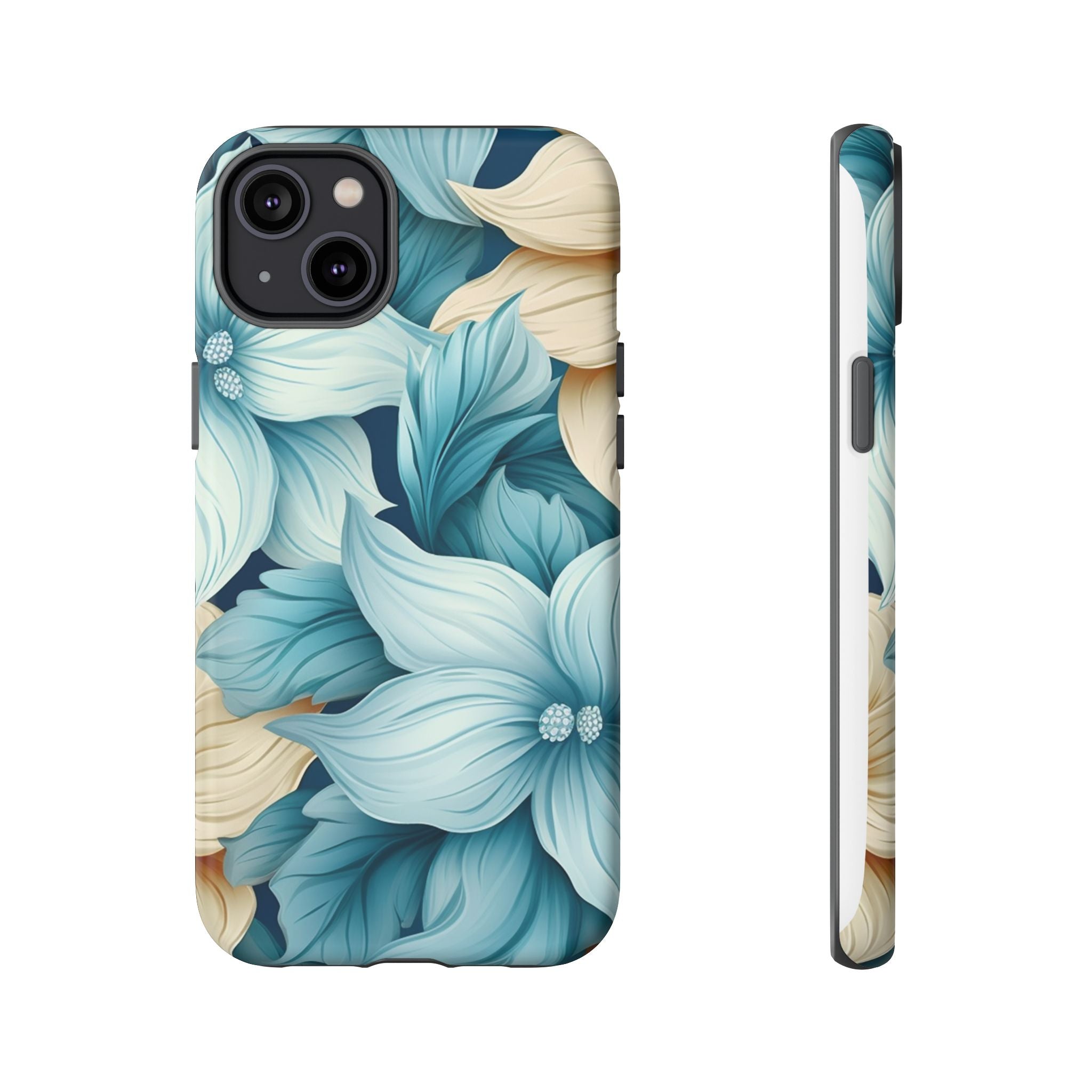 Teal Floral Hexagon iPhone Case - Rugged