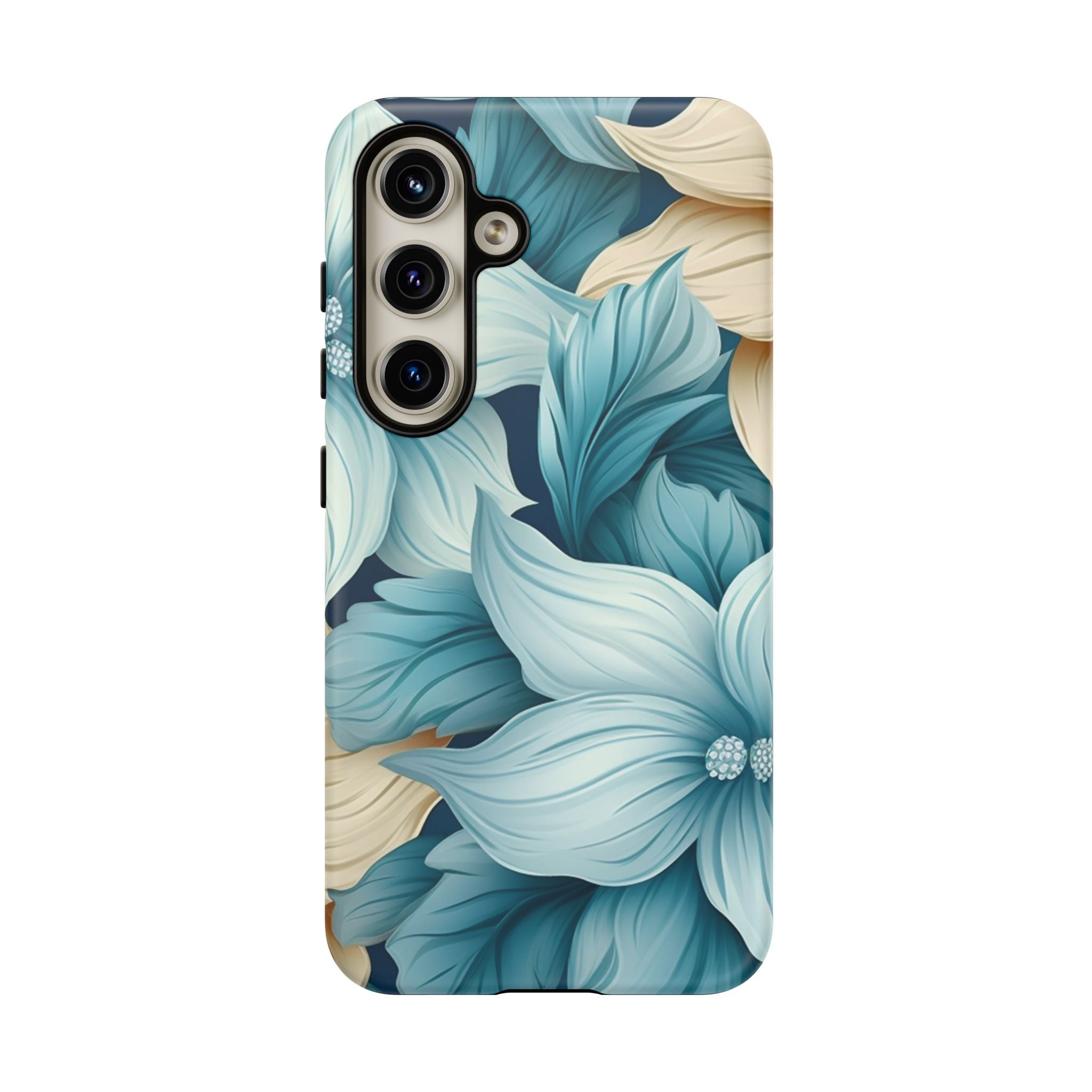 Teal Floral Samsung Phone Case