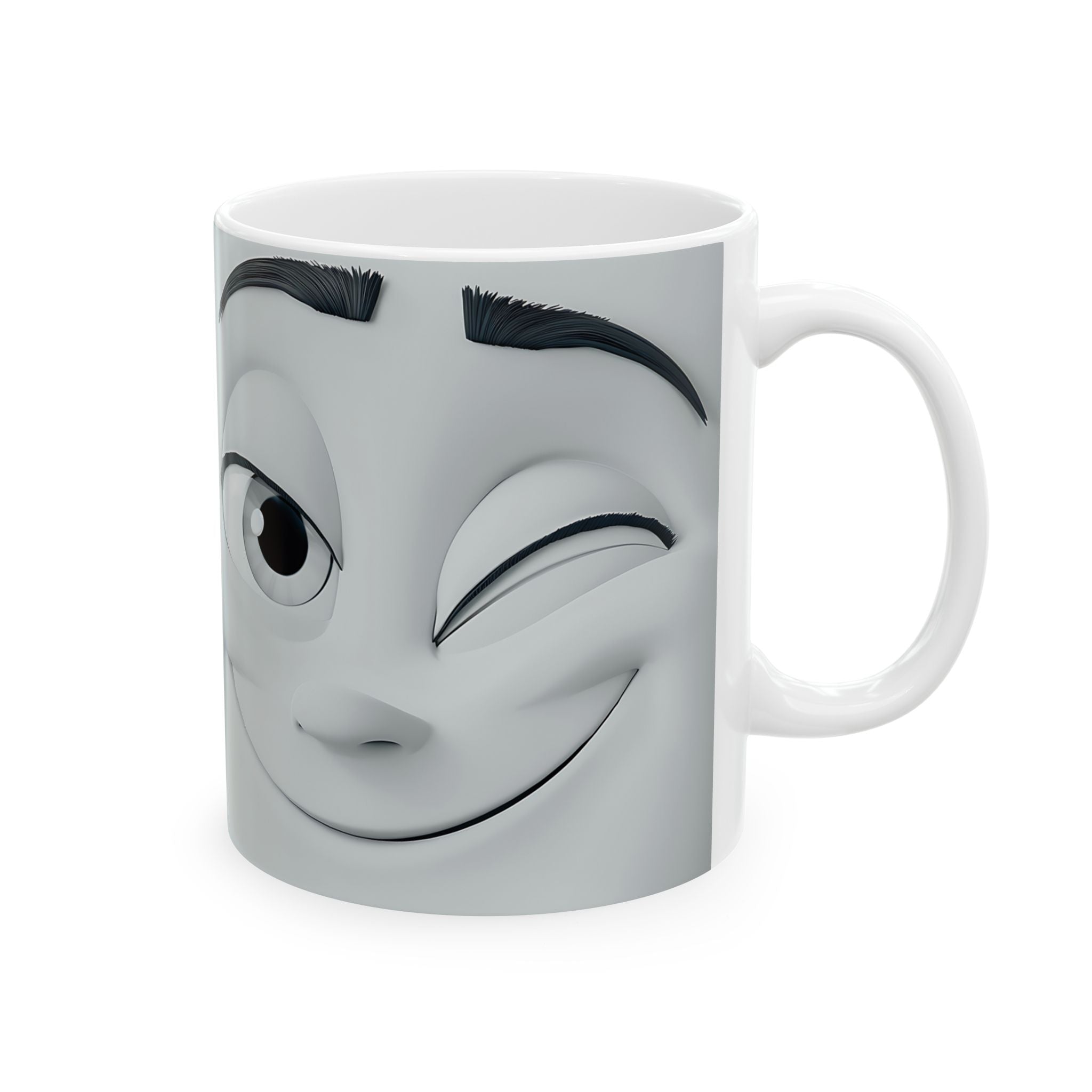 Winking Face Mug - Cute Cartoon Coffee Cup