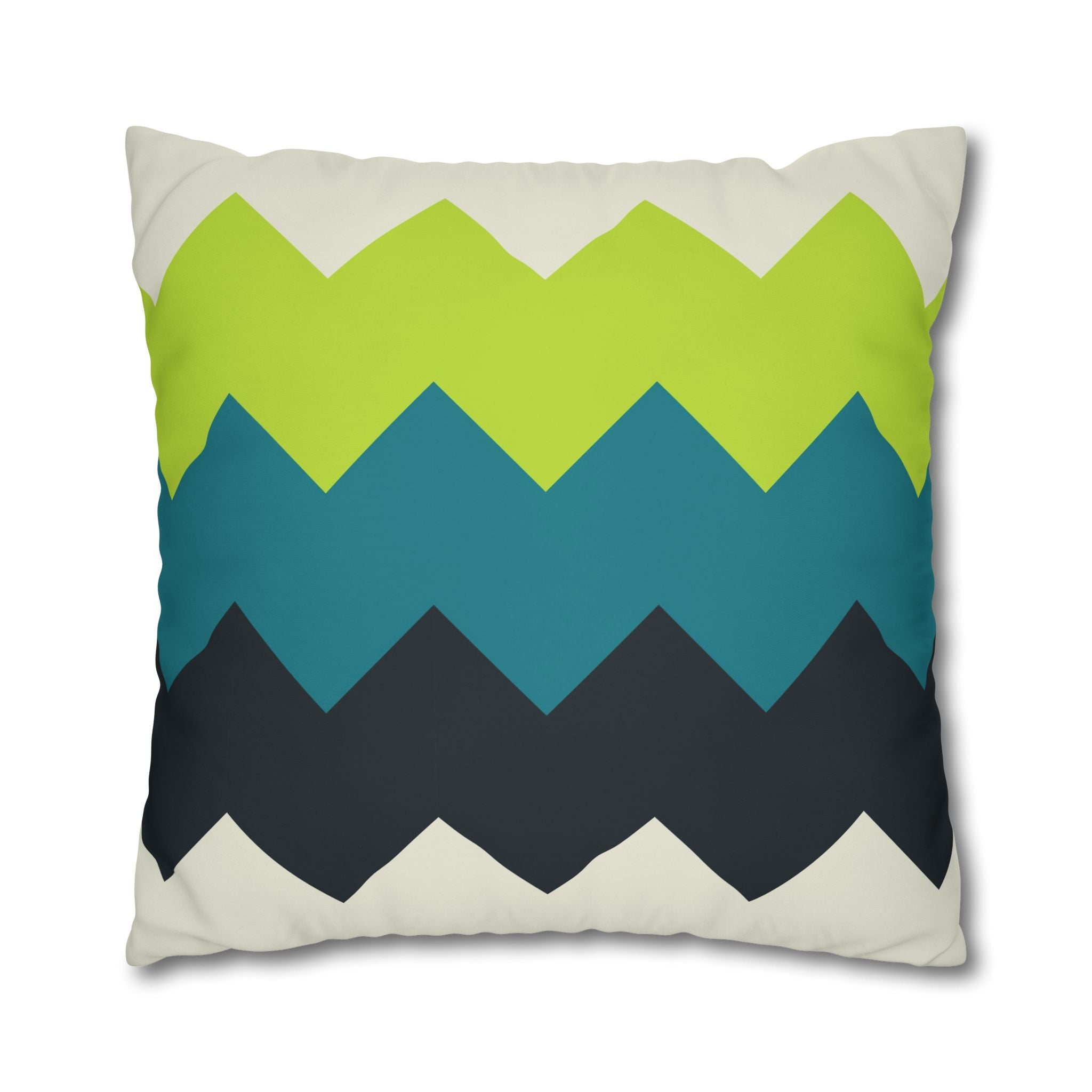 Chevron Stripe Pillowcase - Teal & Lime