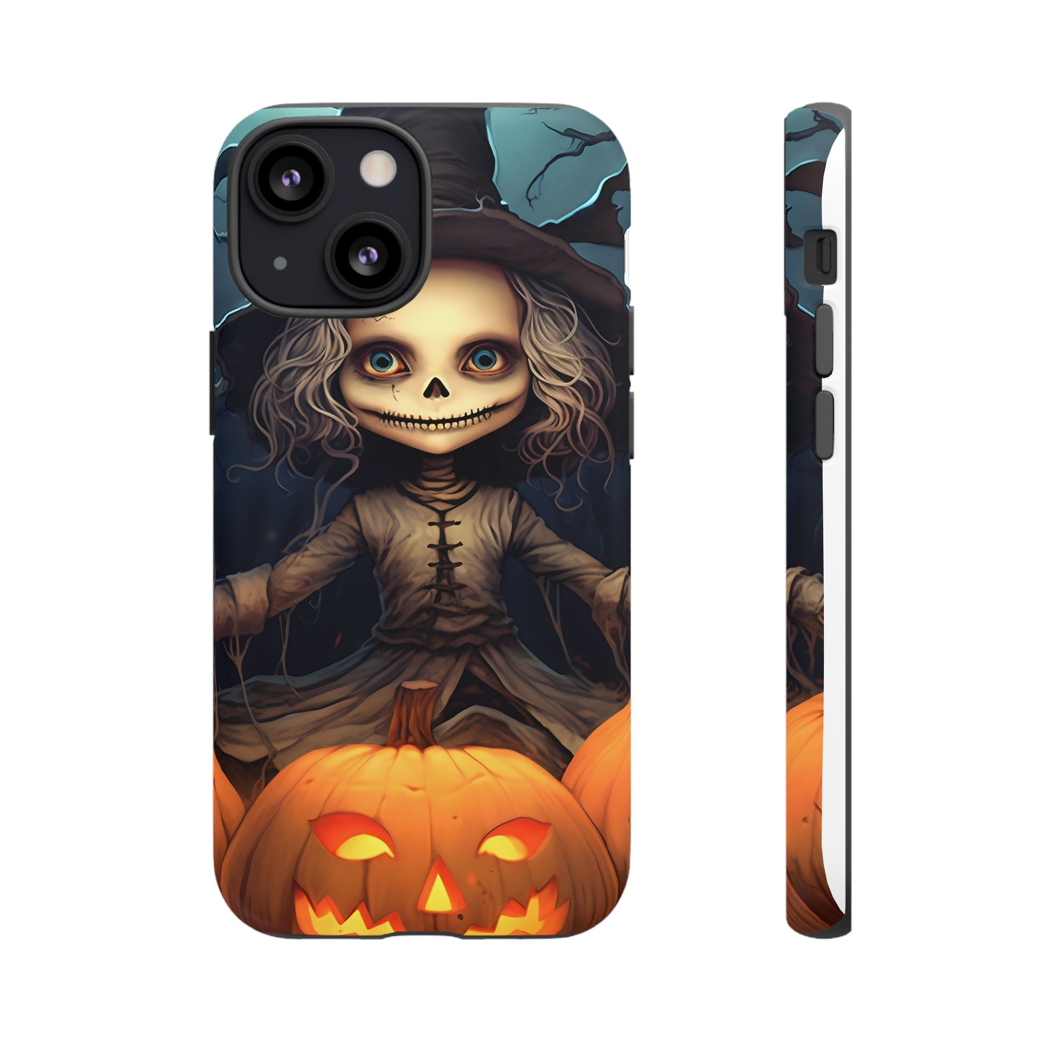 Spooky Skull Girl Halloween iPhone Case - Hexagon Stone