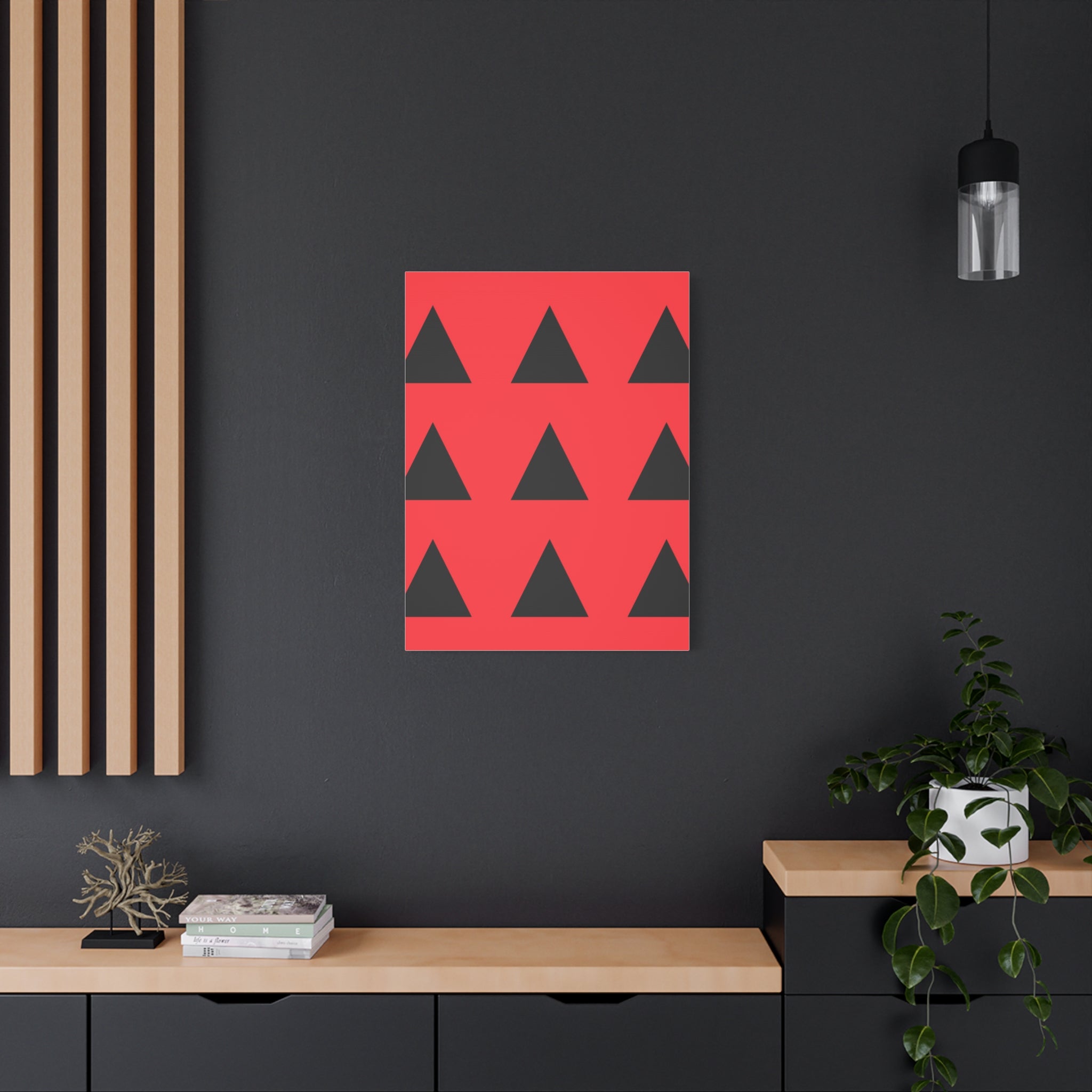 Red & Black Triangle Canvas Art