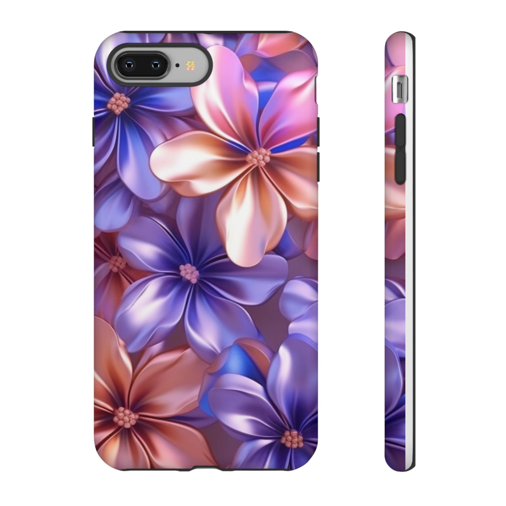 Metallic Flower iPhone Case - Rugged Hexagon Stone