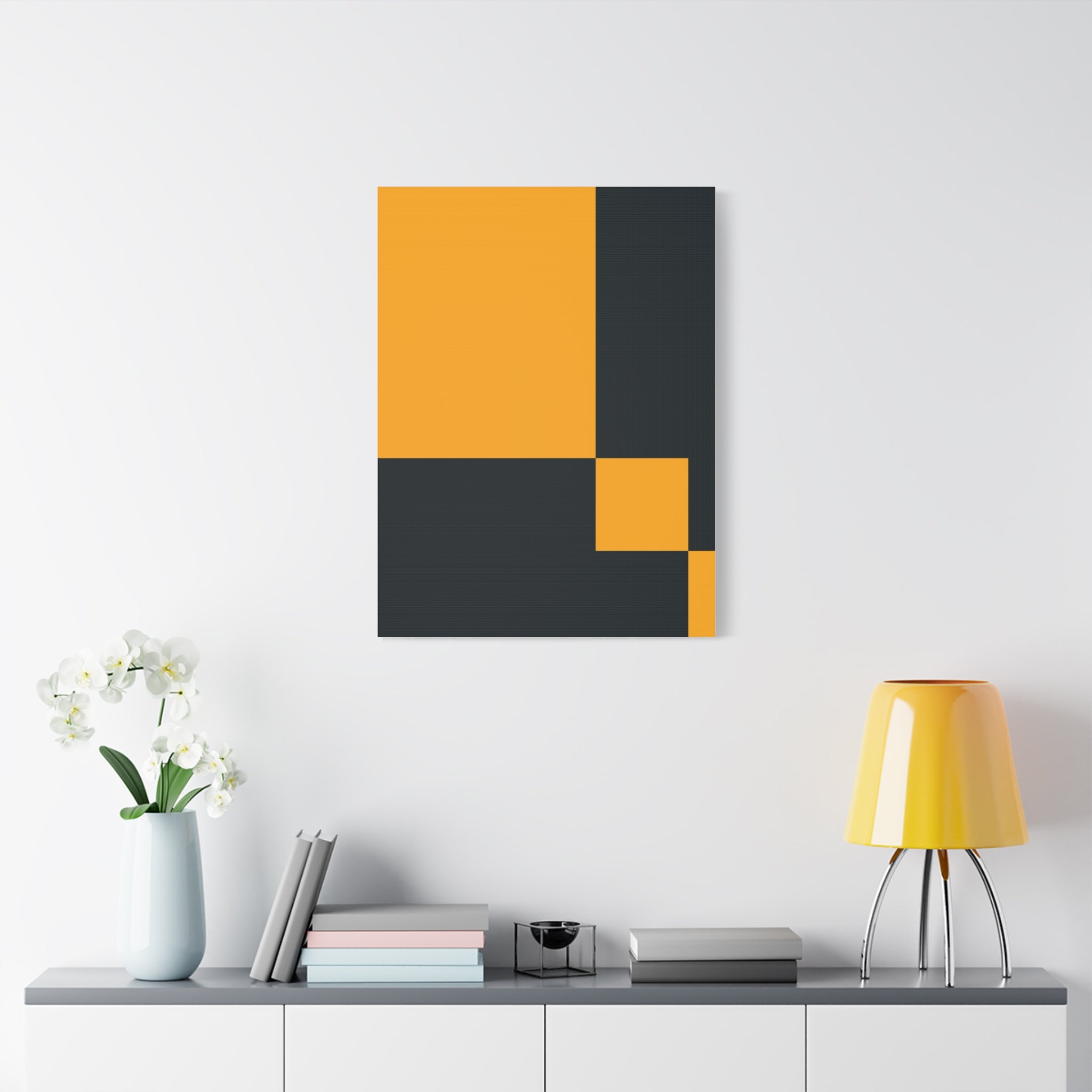 Abstract Teal & Gold Canvas Art