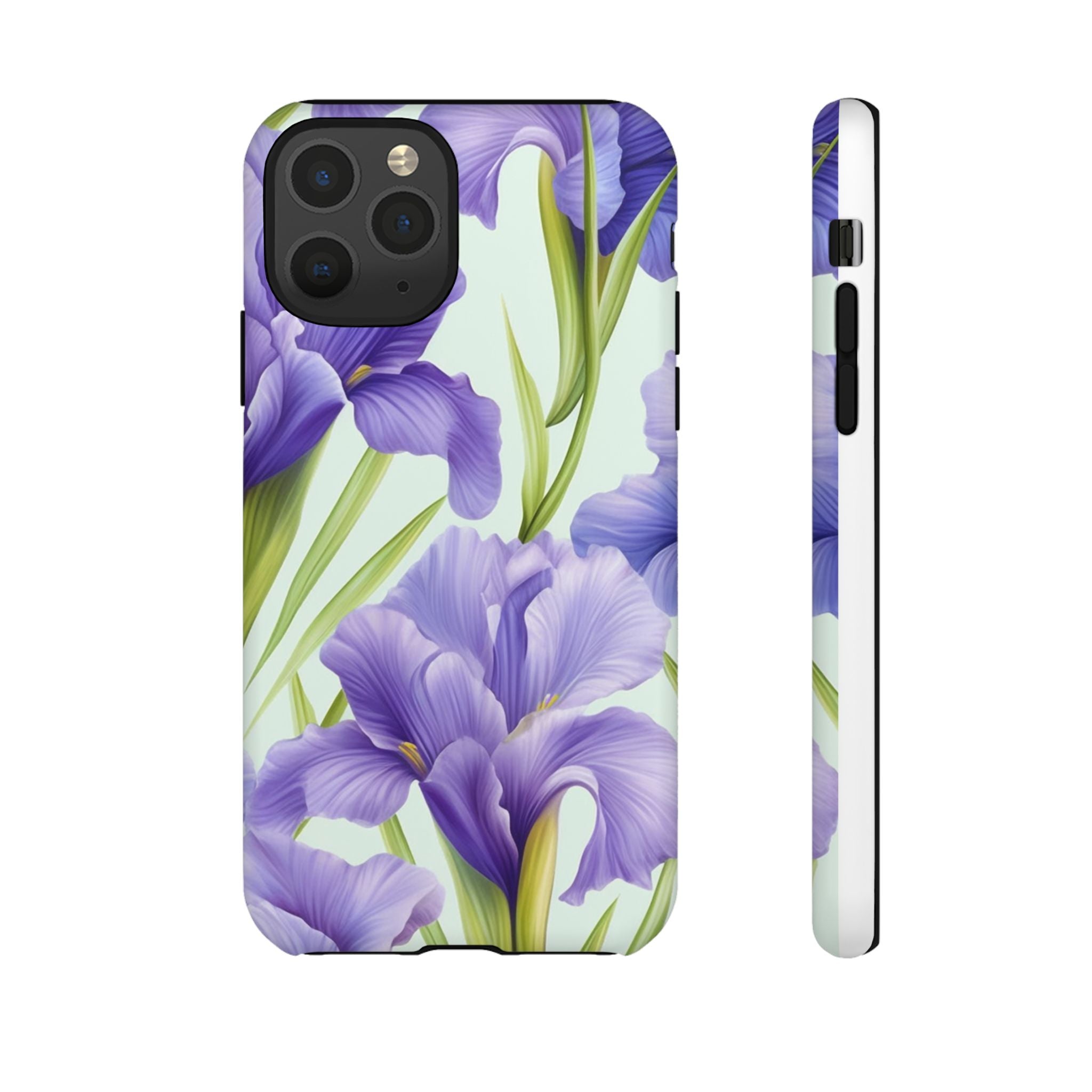 Purple Iris Floral iPhone Case - Hexagon Stone