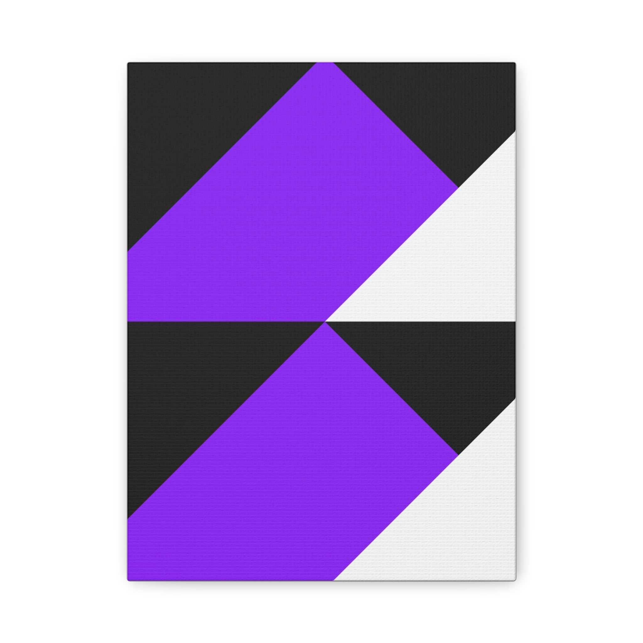 Geometric Purple Triangle Canvas Art