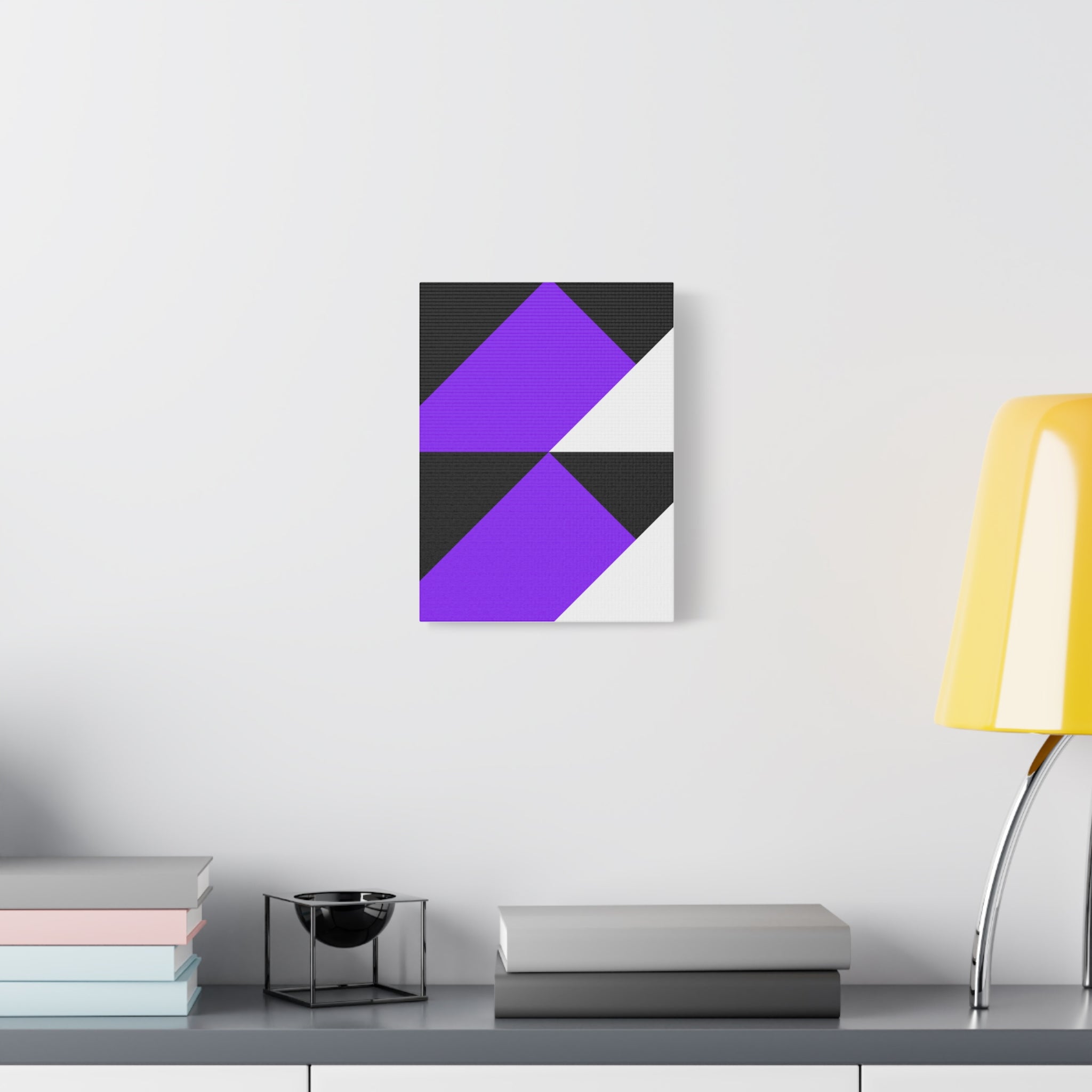 Geometric Purple Triangle Canvas Art