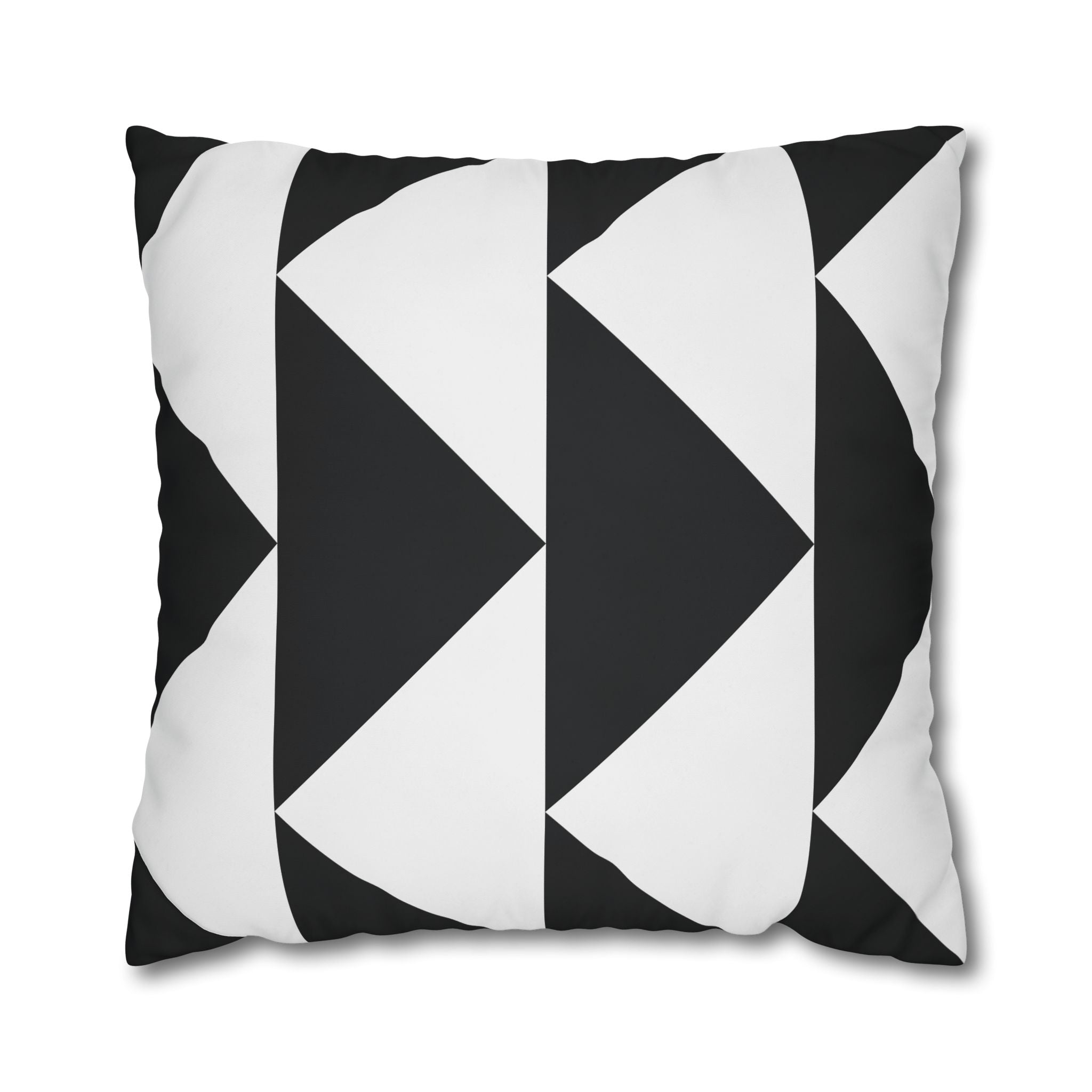 Geometric Triangle Pillowcase - Black & White