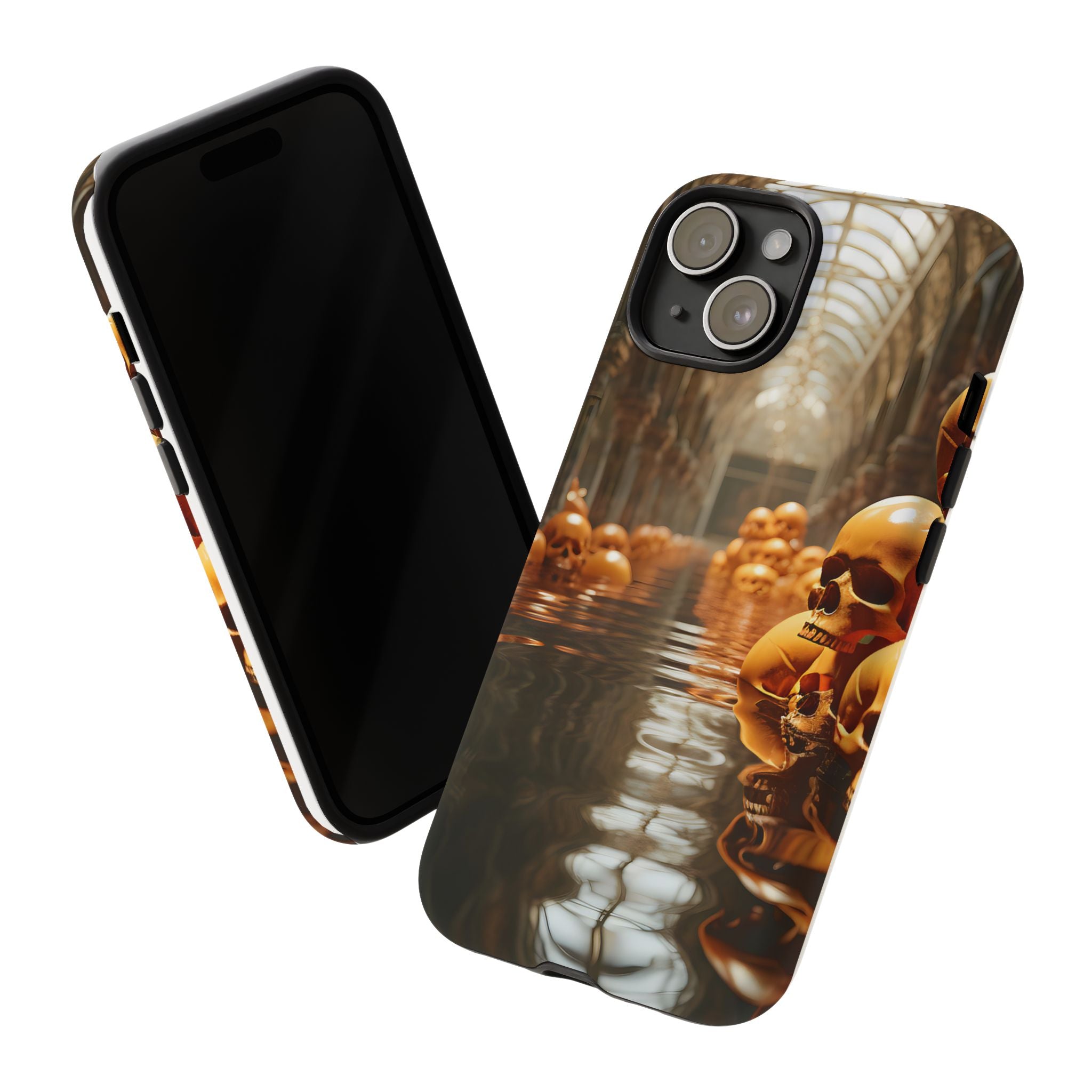 Gothic Skull Water Hexagon iPhone Case