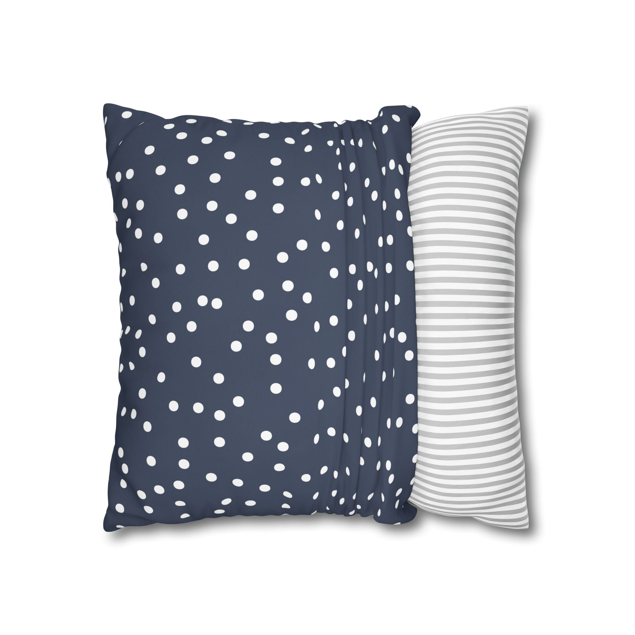 Navy Blue Polka Dot Pillowcase