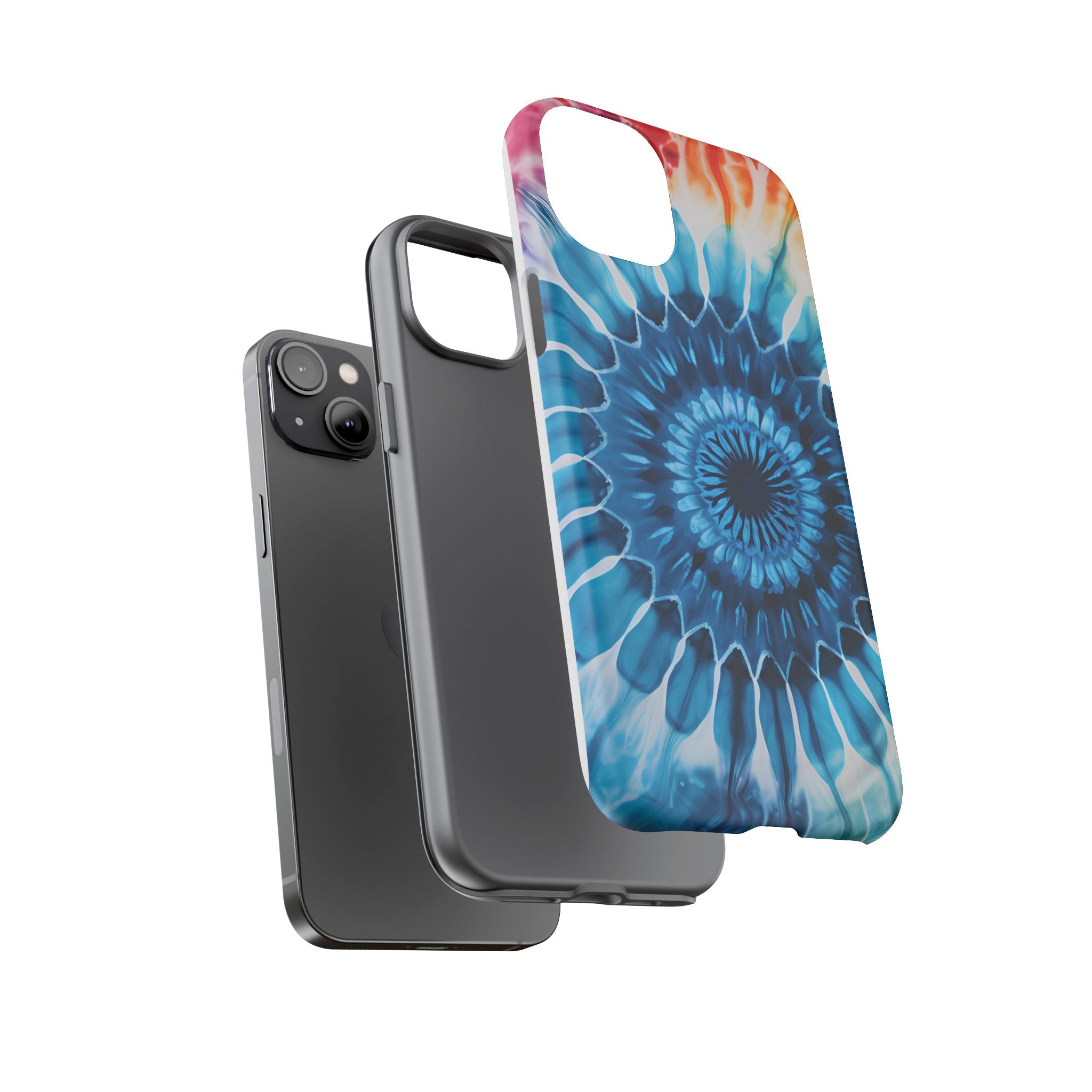 Cosmic Mandala Tie-Dye iPhone Case - Rugged Hexagon Stone