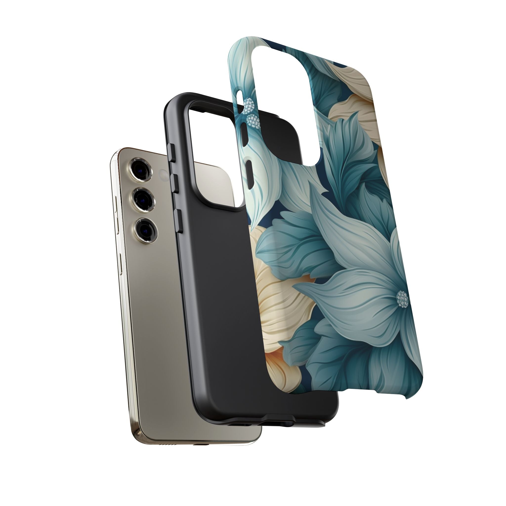 Teal Floral Samsung Phone Case