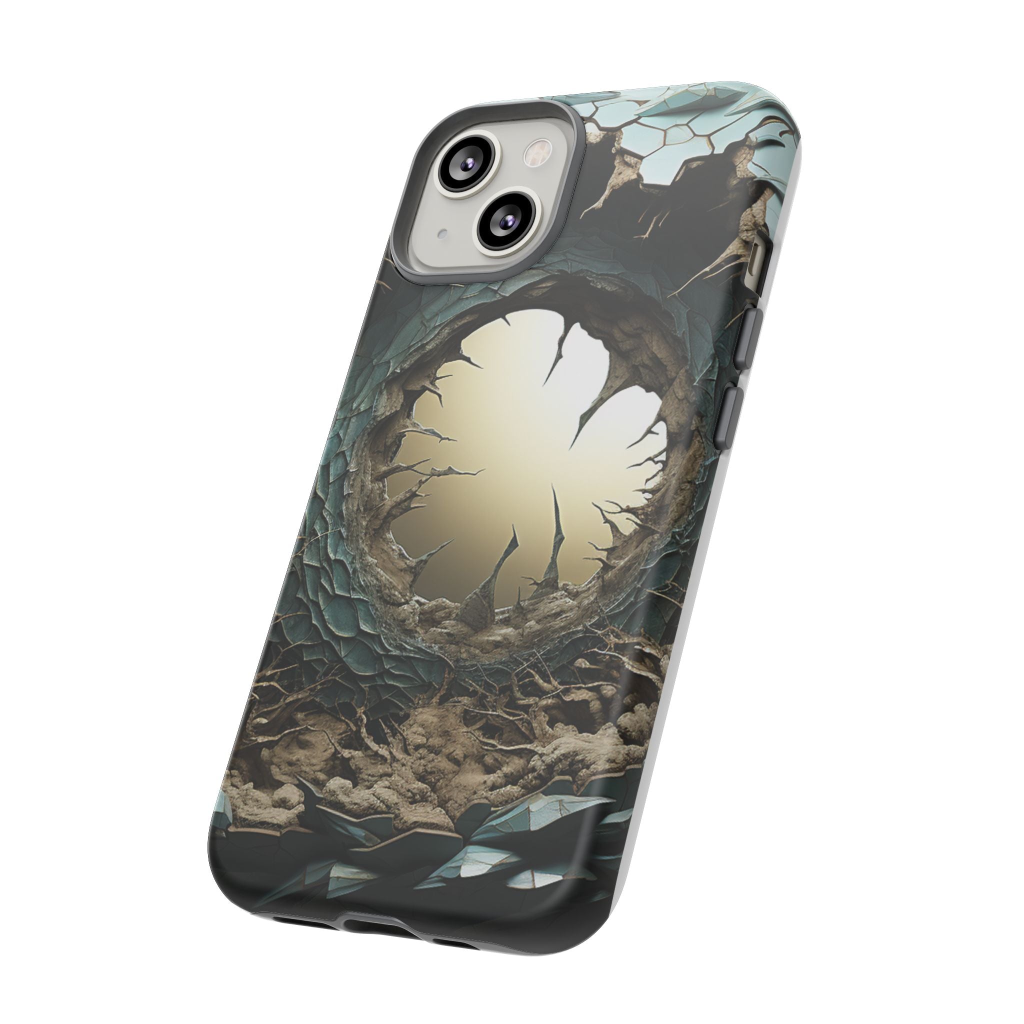 Surreal Alien Landscape Hexagon Stone iPhone Case