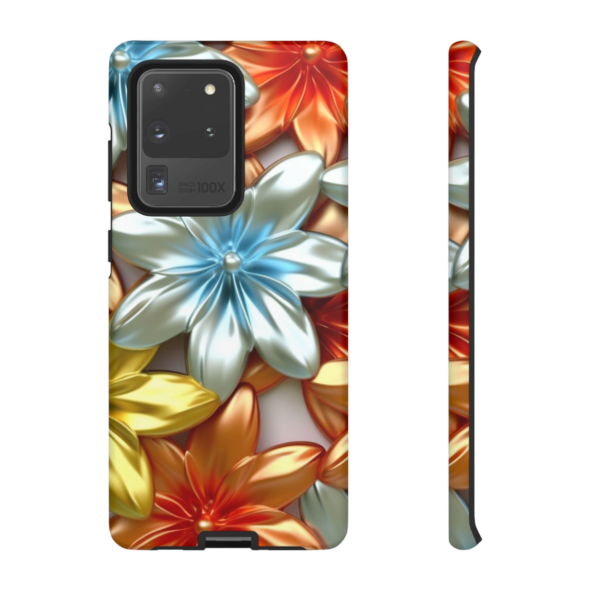 Metallic Flower Samsung Case - Stylish & Modern