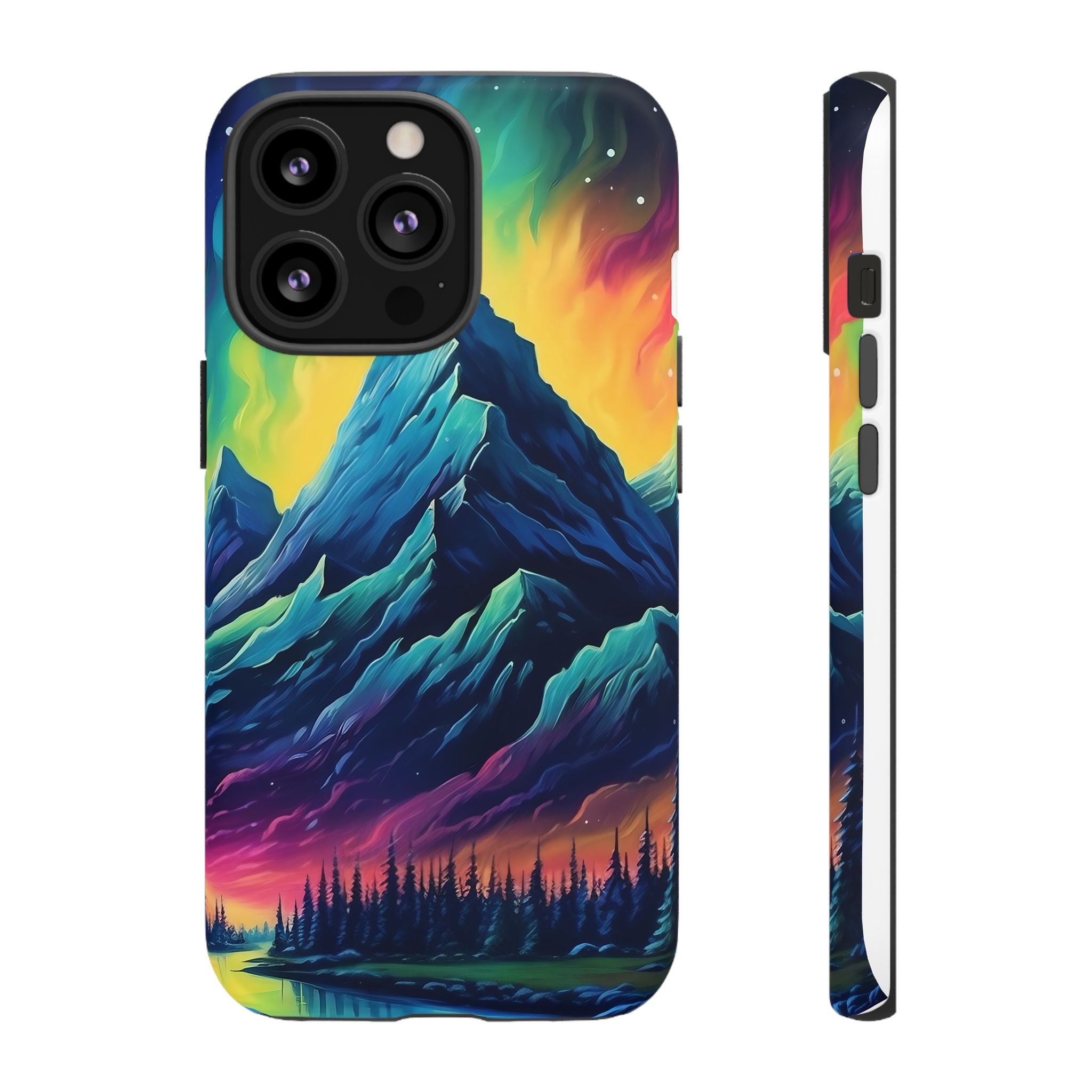 Aurora Mountain Hexagon iPhone Case