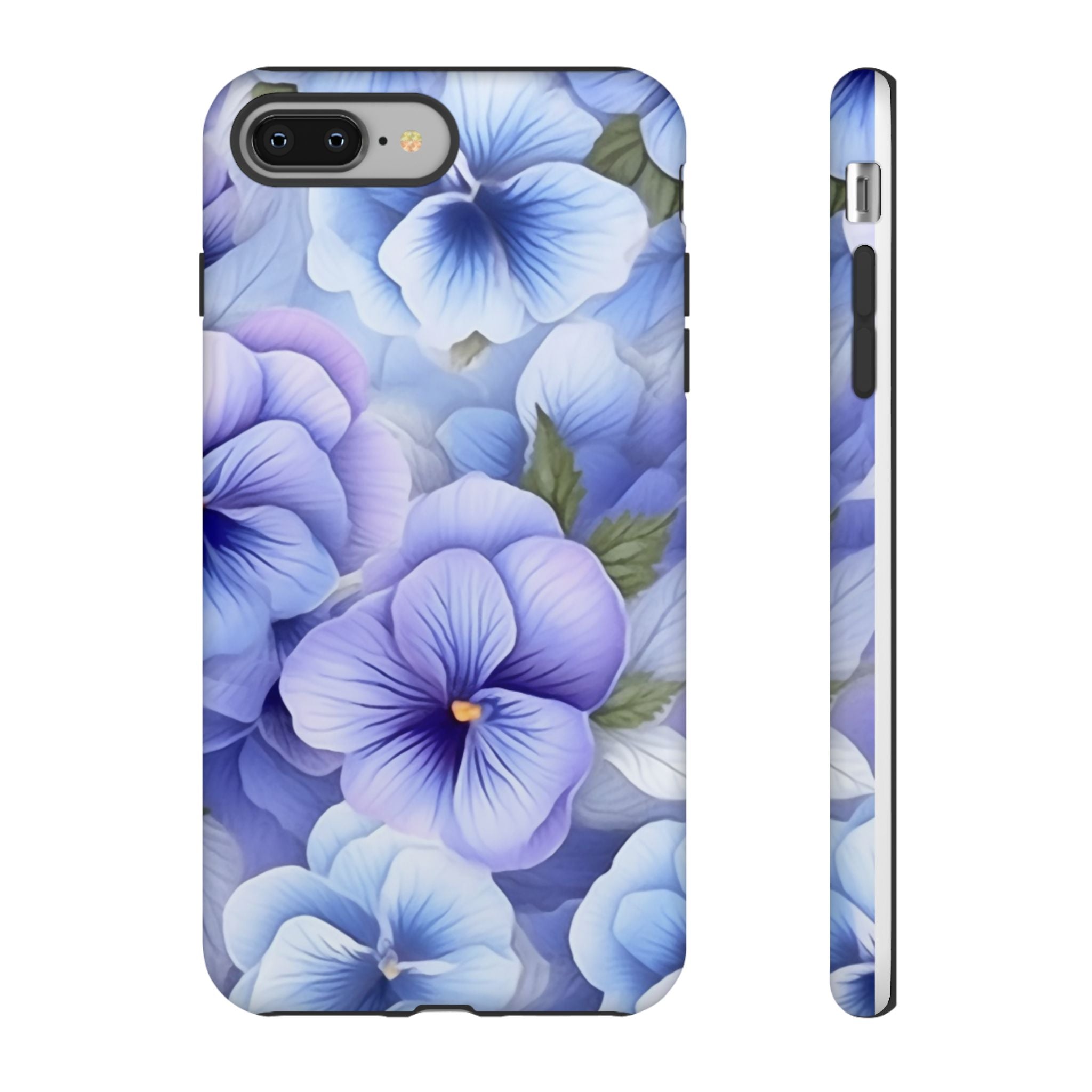 Dreamy Pansy Blue iPhone Case - Hexagon Stone