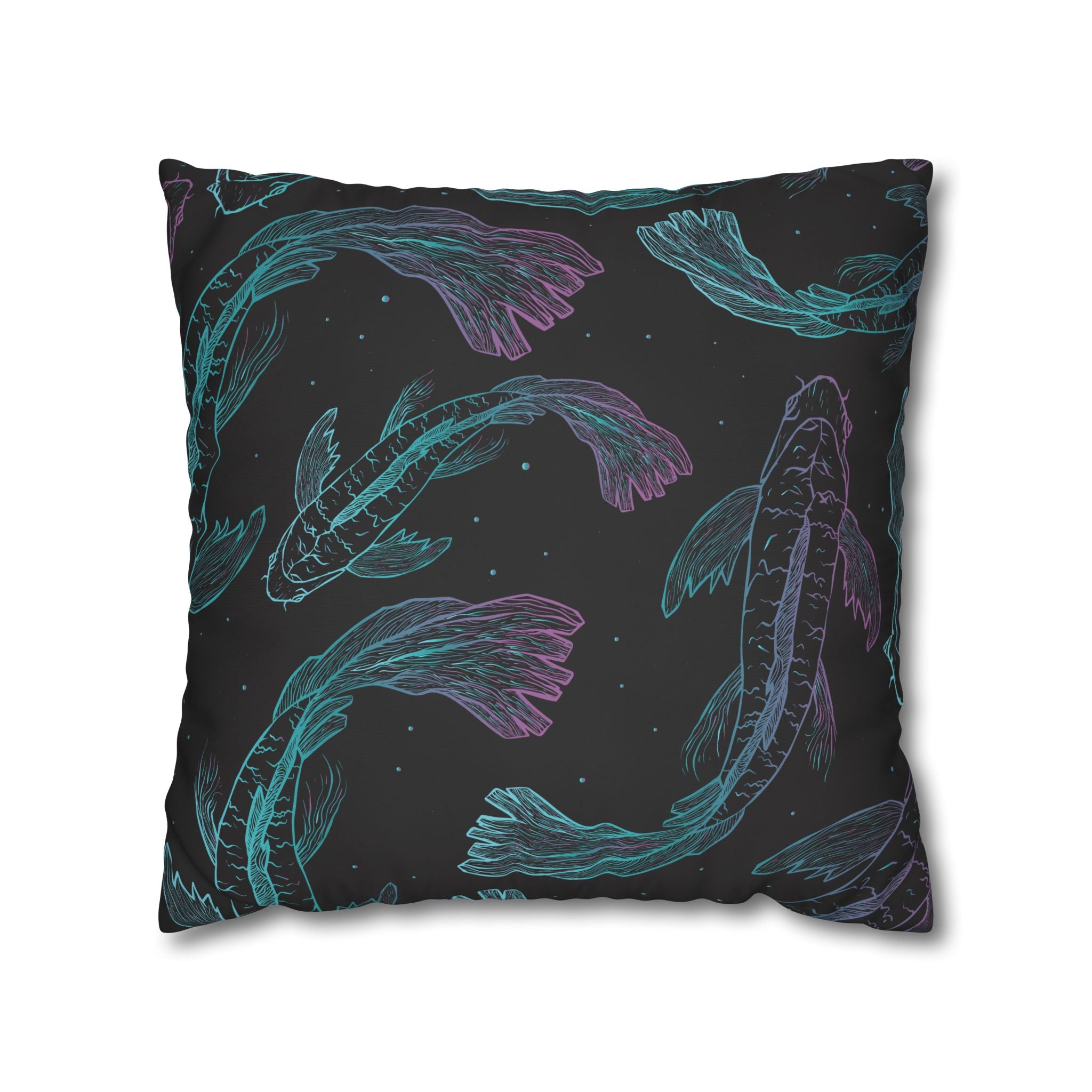 Teal & Purple Koi Fish Pillowcase