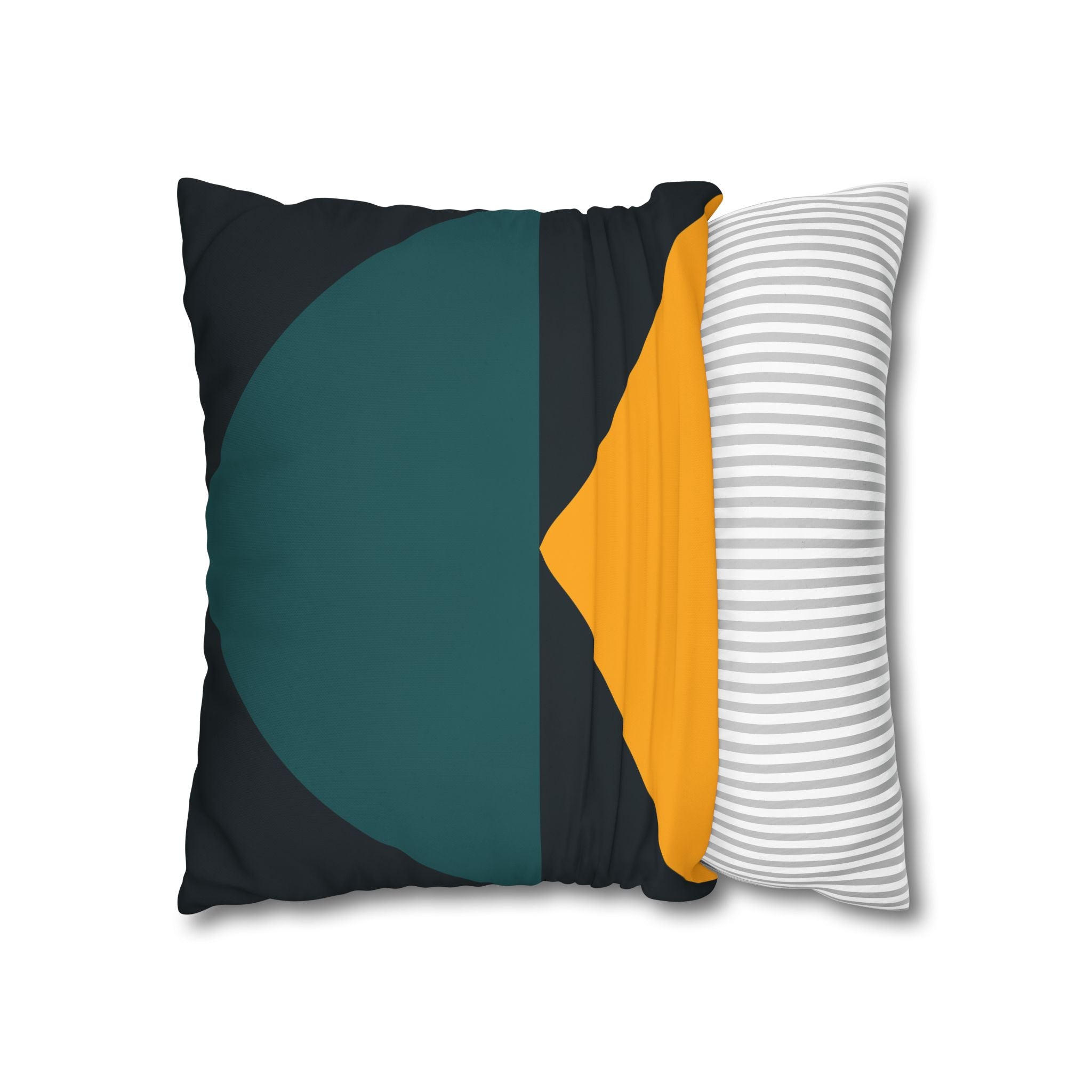 Geometric Teal & Gold Peak Pillowcase