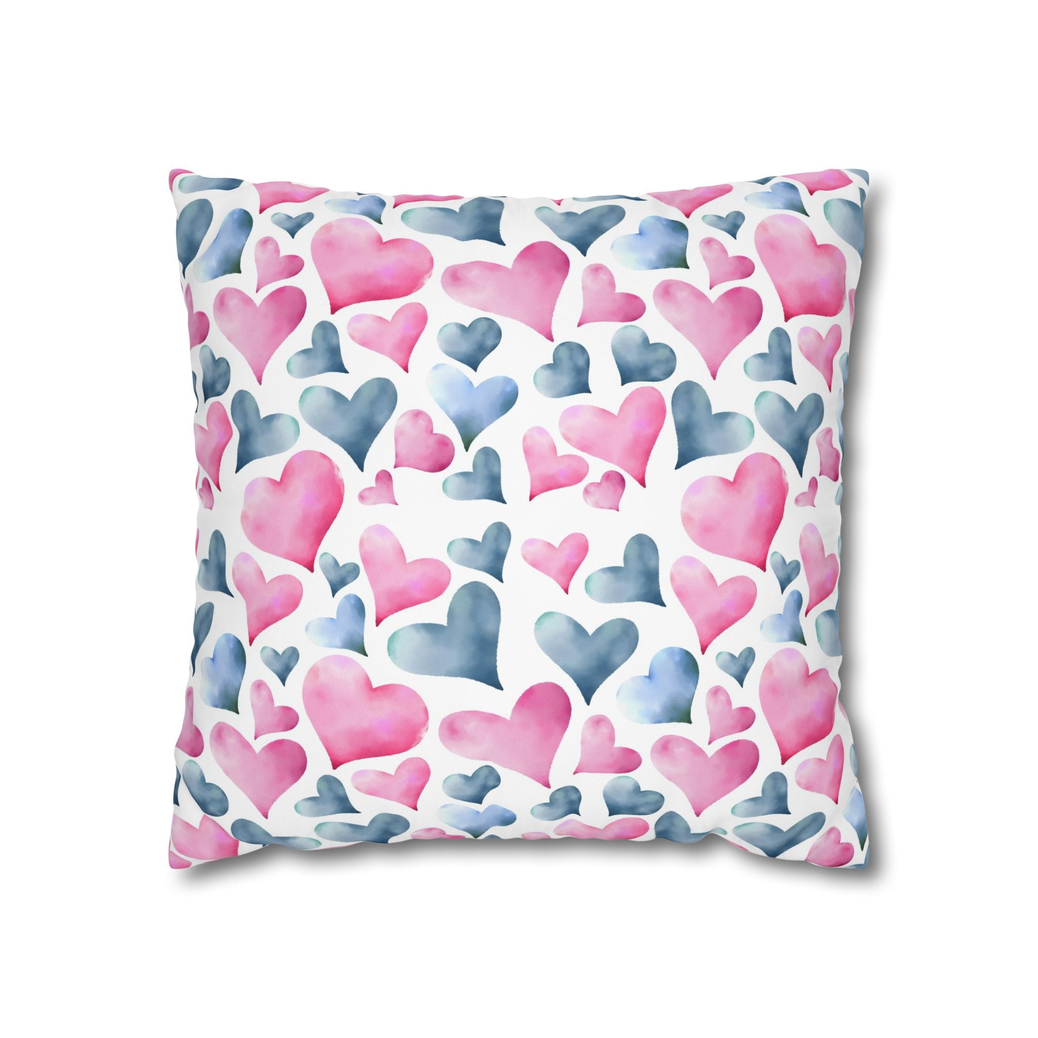 Watercolor Heart Pillowcase - Soft & Romantic